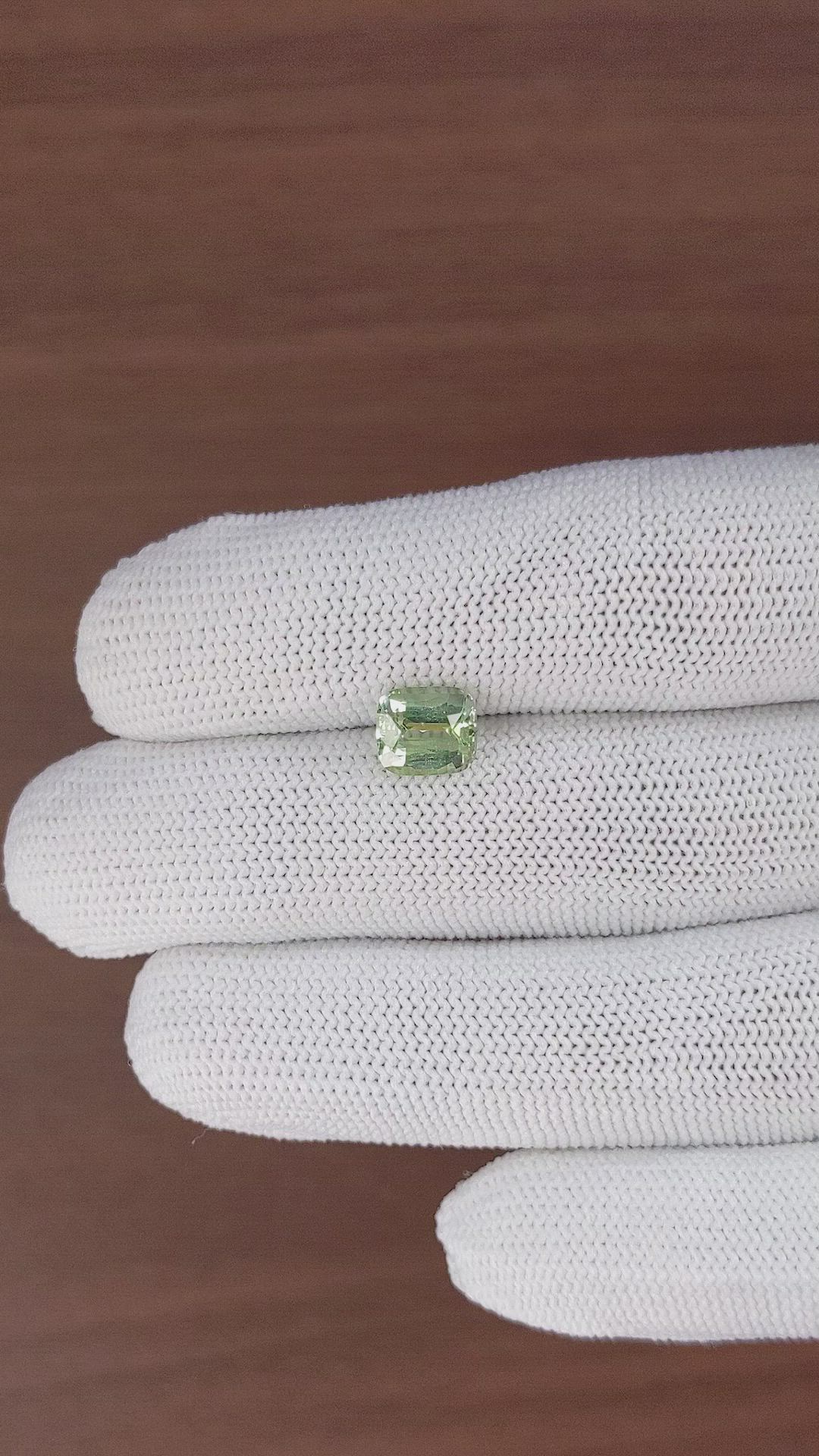 2.11 Ct. Green Sapphire from Madagascar Size Video