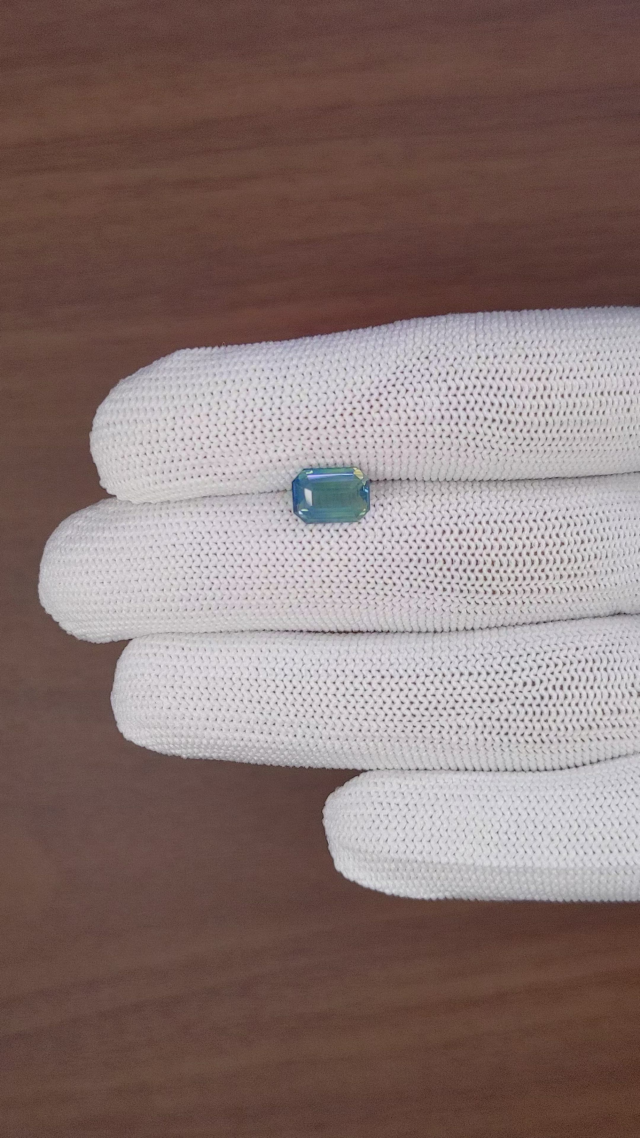 2.55 Ct. Greenish Blue Sapphire from Madagascar Size Video