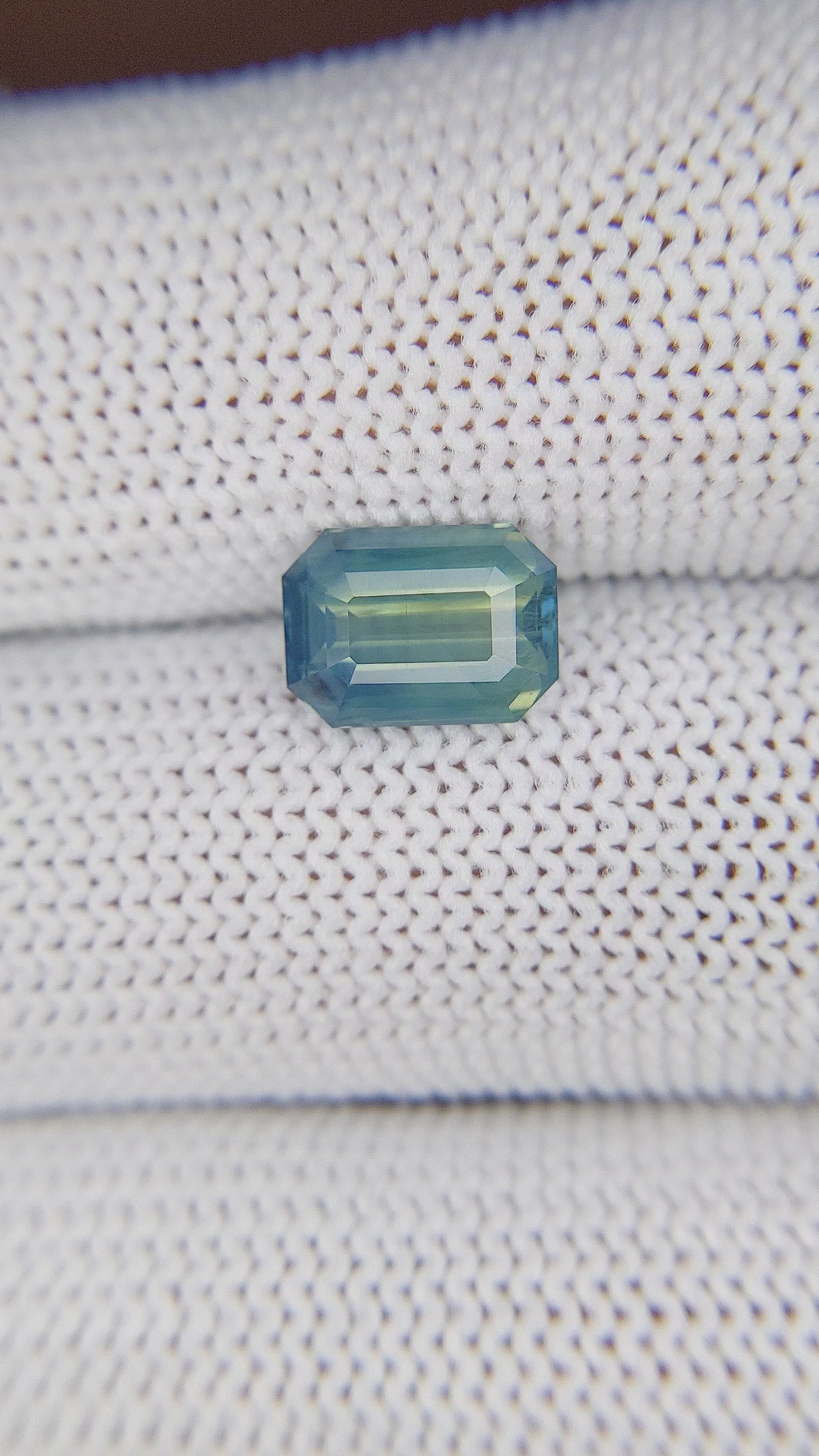 2.55 Ct. Greenish Blue Sapphire from Madagascar Size Video