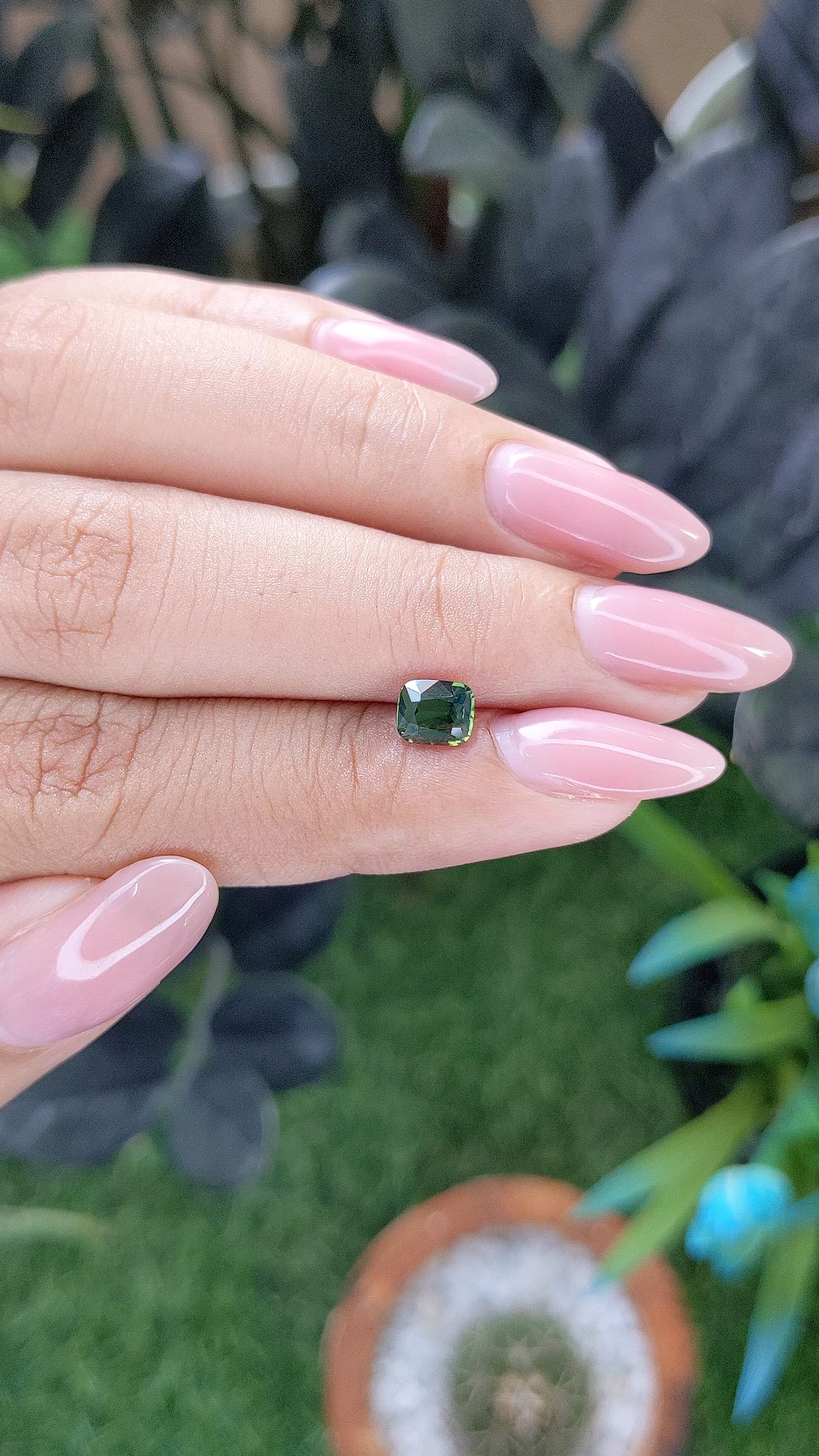 1.03 Ct. Green Sapphire from Madagascar Size Video