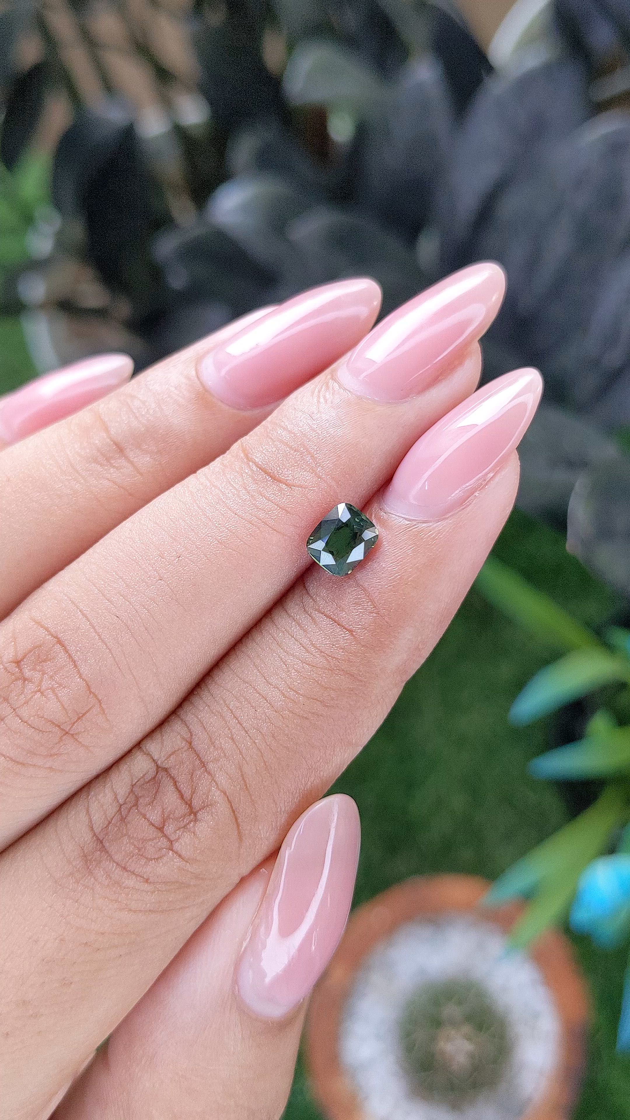 1.03 Ct. Green Sapphire from Madagascar Size Video
