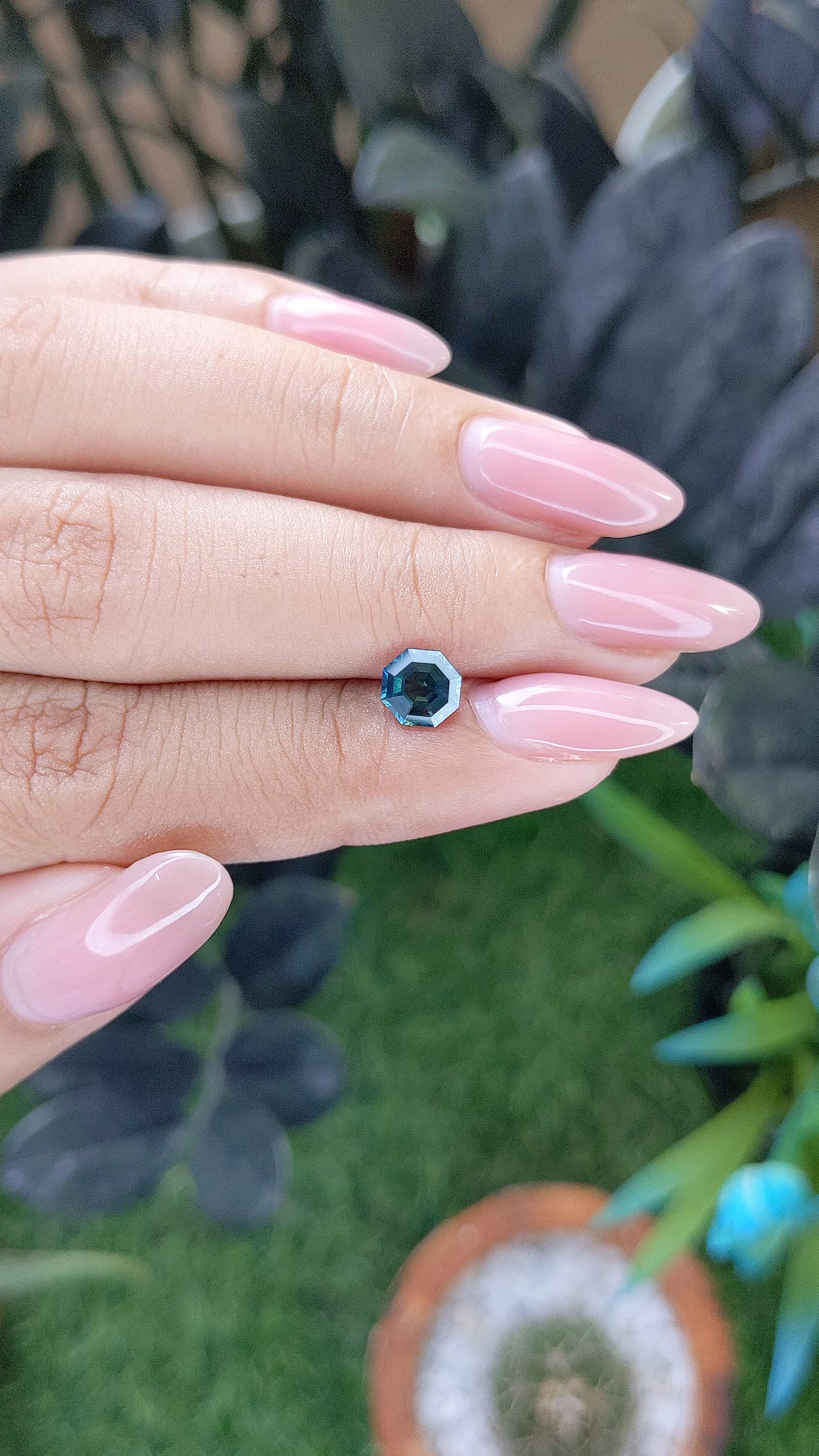 1.00 Ct. Greenish Blue Sapphire from Madagascar Size Video
