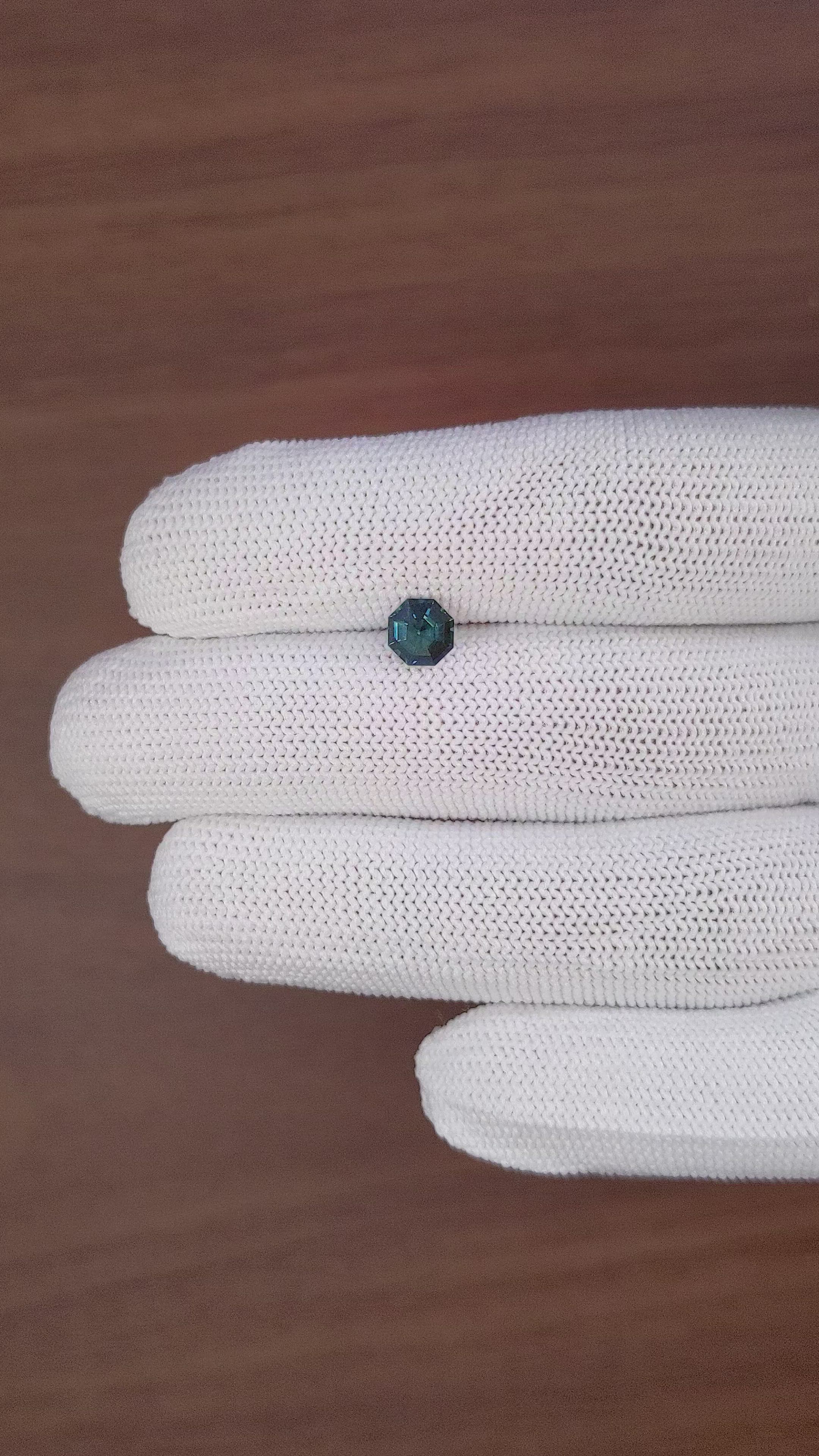 1.00 Ct. Greenish Blue Sapphire from Madagascar Size Video