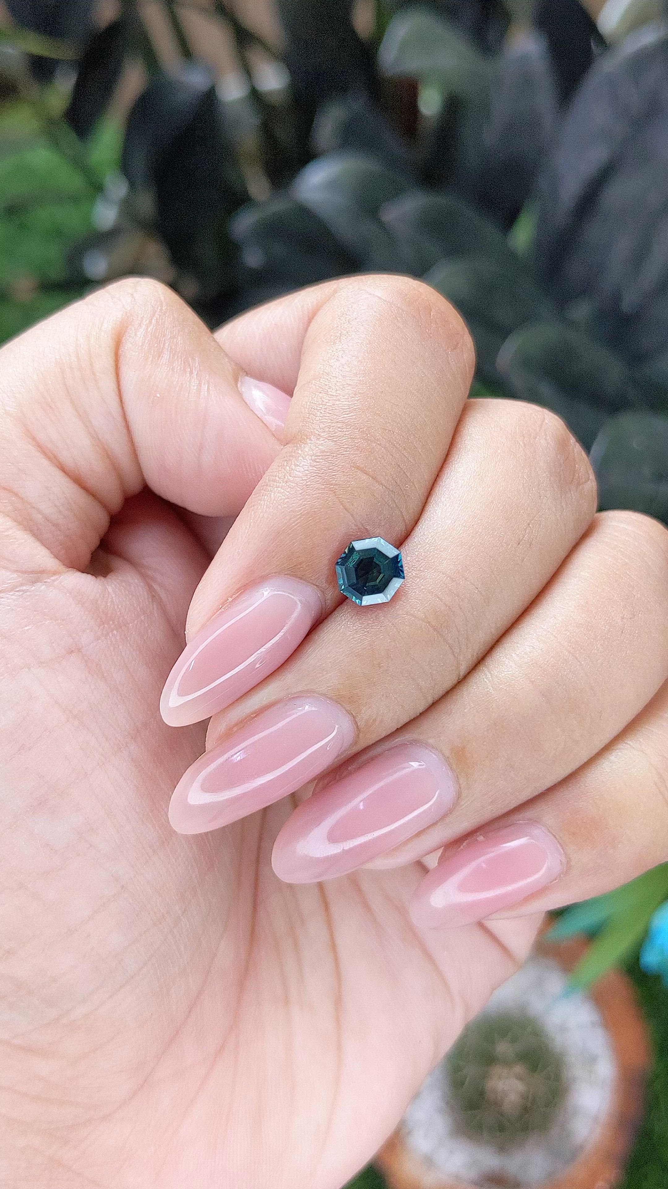 1.00 Ct. Greenish Blue Sapphire from Madagascar Size Video