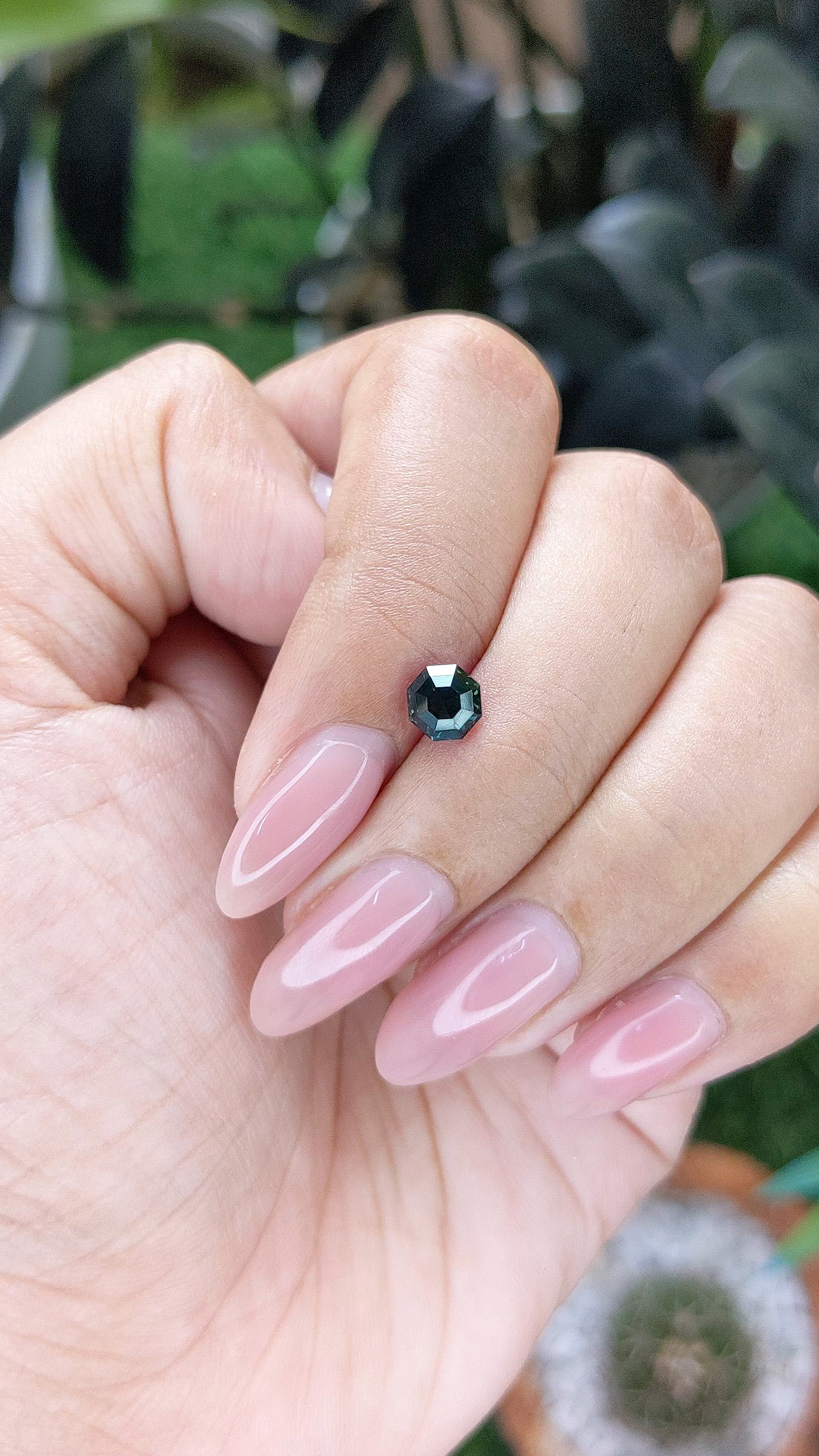 0.98 Ct. Bluish Green Sapphire from Madagascar Size Video