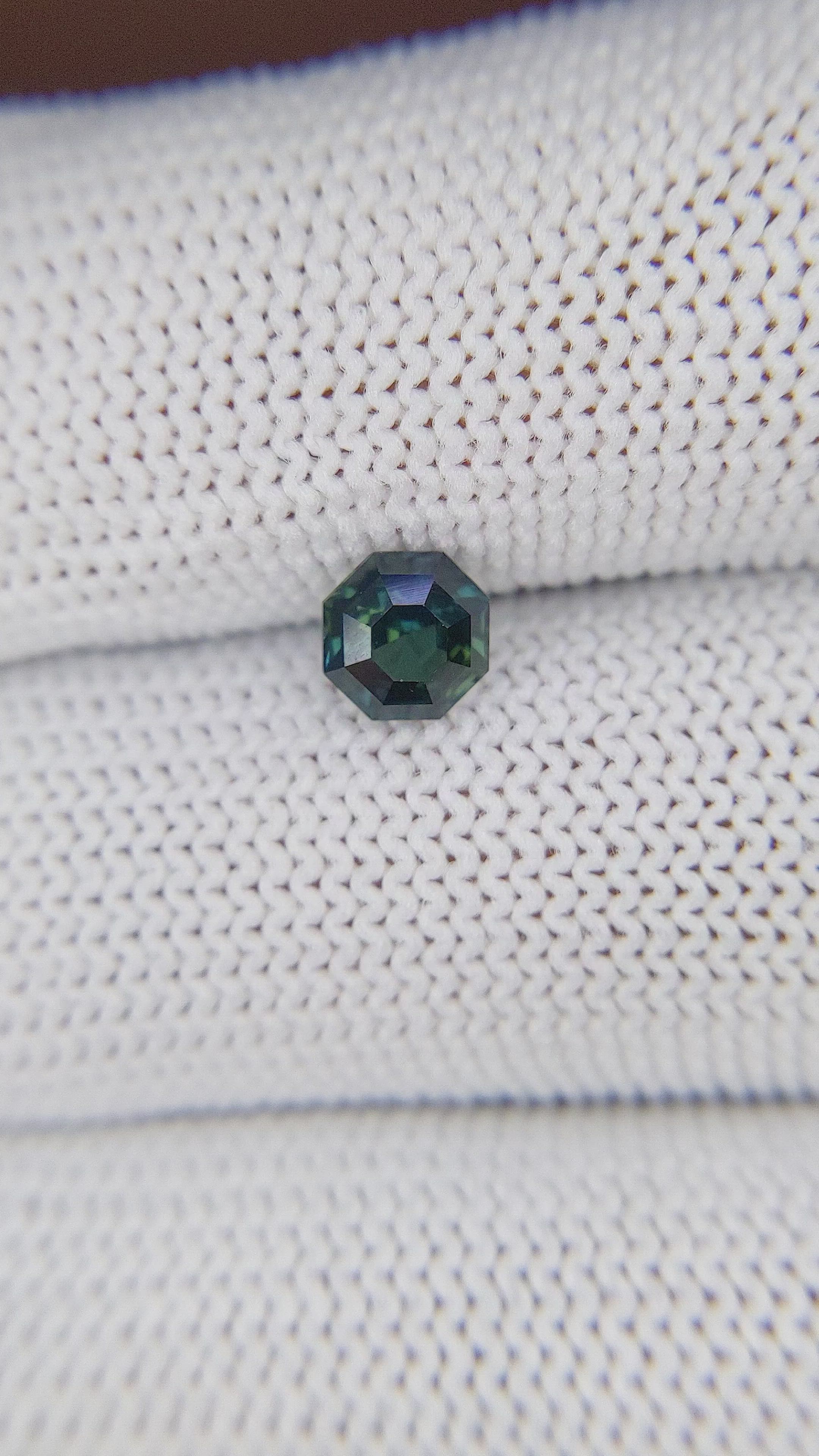 0.98 Ct. Bluish Green Sapphire from Madagascar Size Video