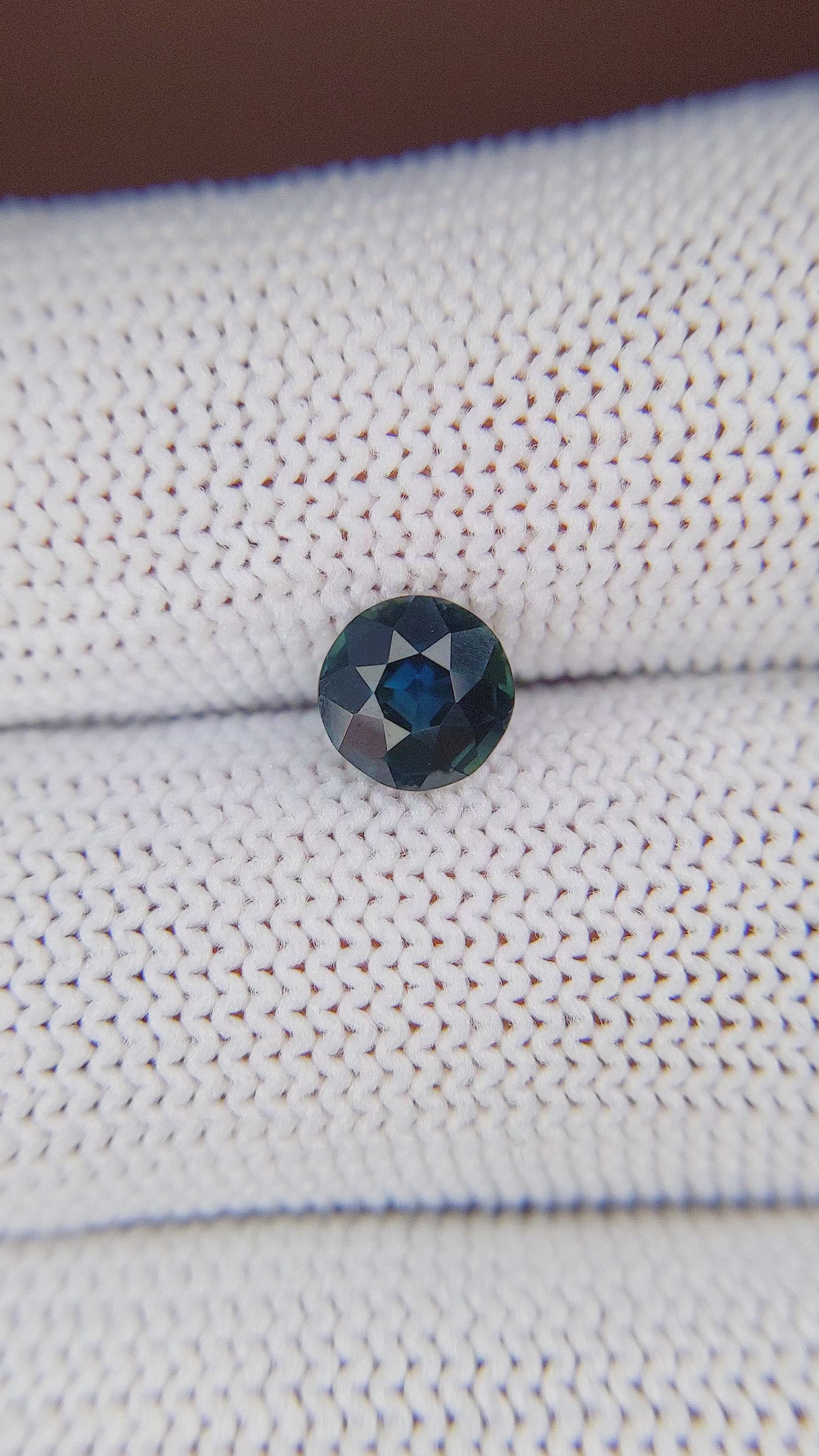 1.08 Ct. Greenish Blue Sapphire from Madagascar Size Video