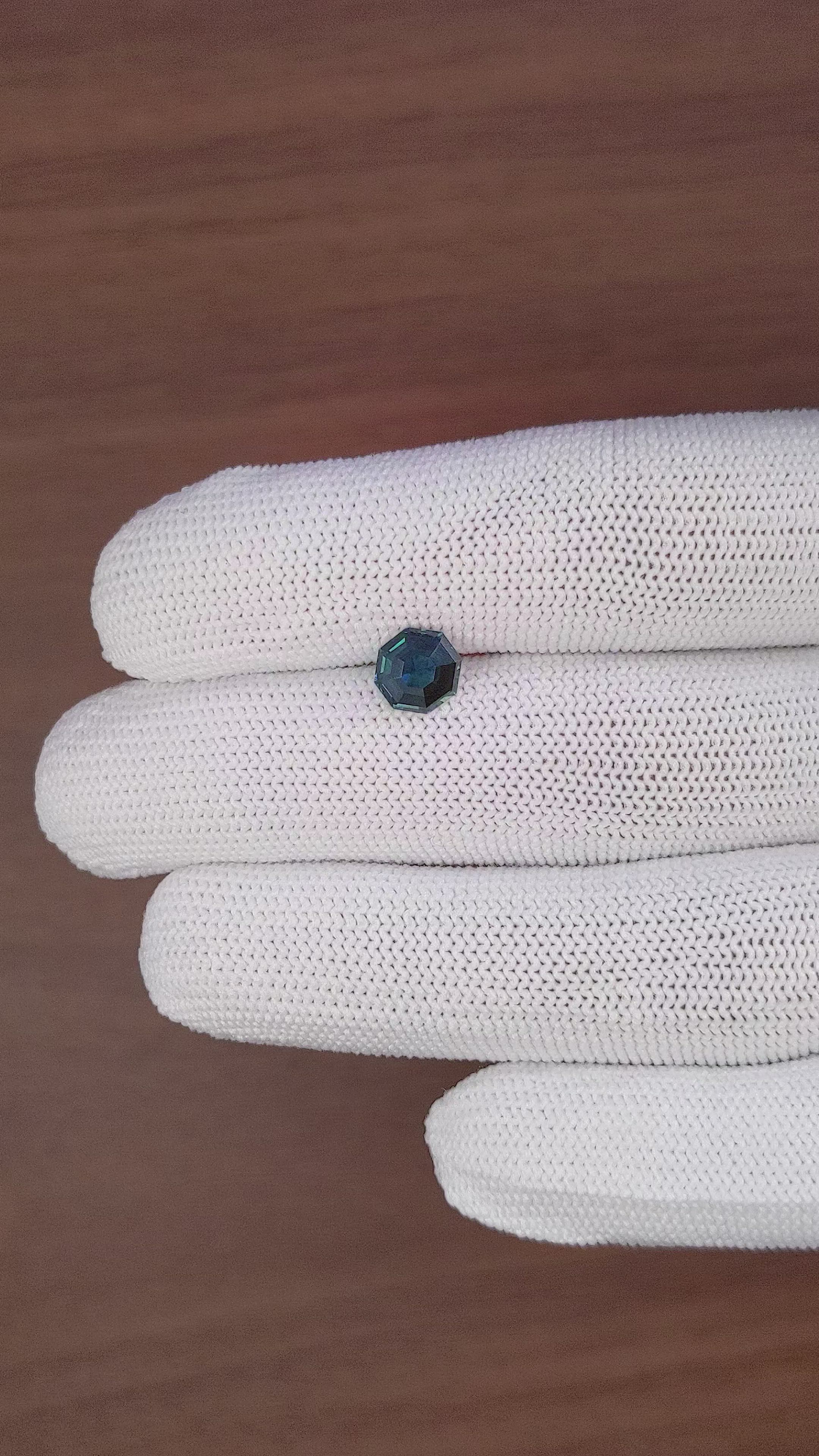 1.57 Ct. Greenish Blue Sapphire from Madagascar Size Video