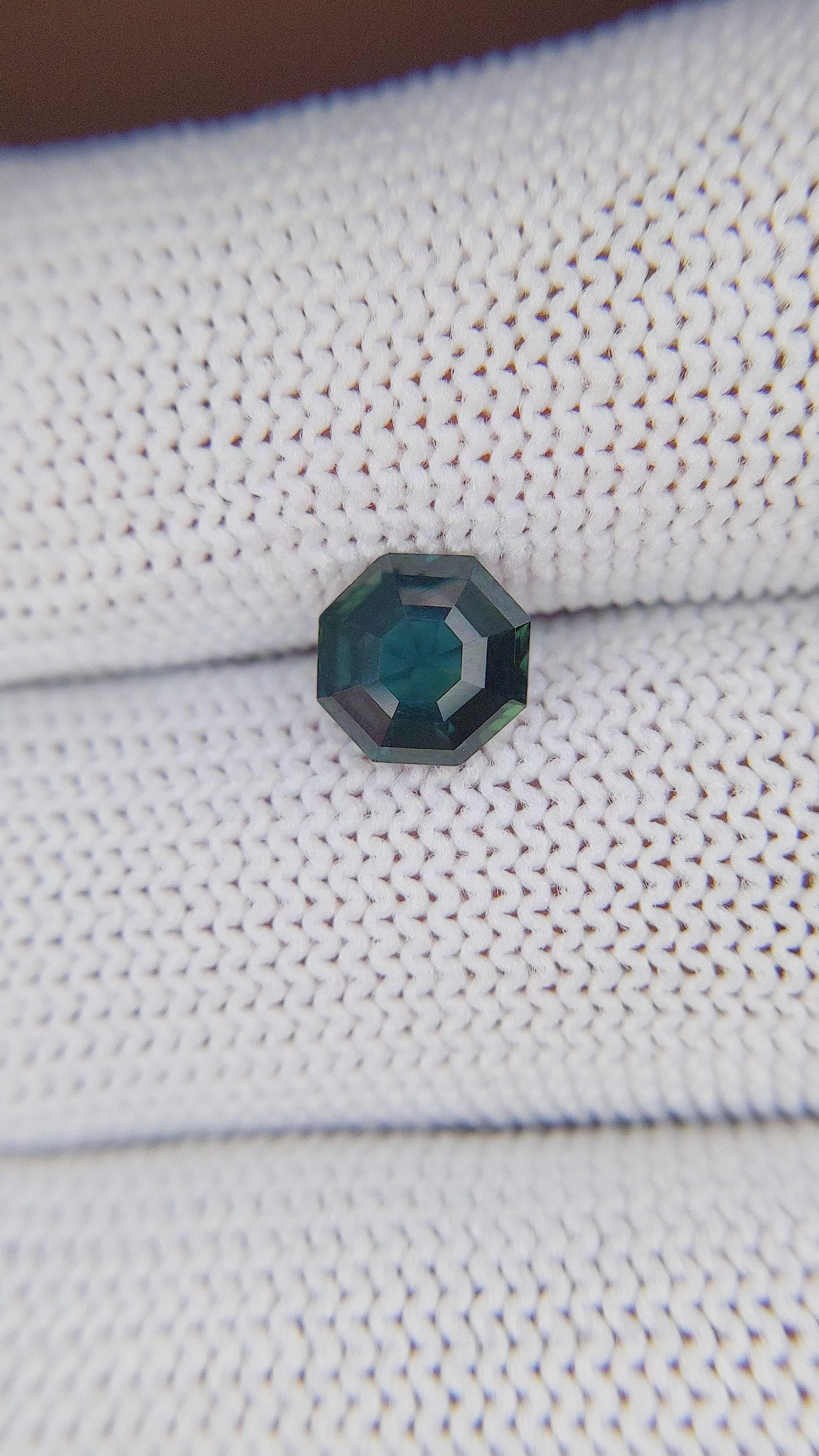 1.57 Ct. Greenish Blue Sapphire from Madagascar Size Video