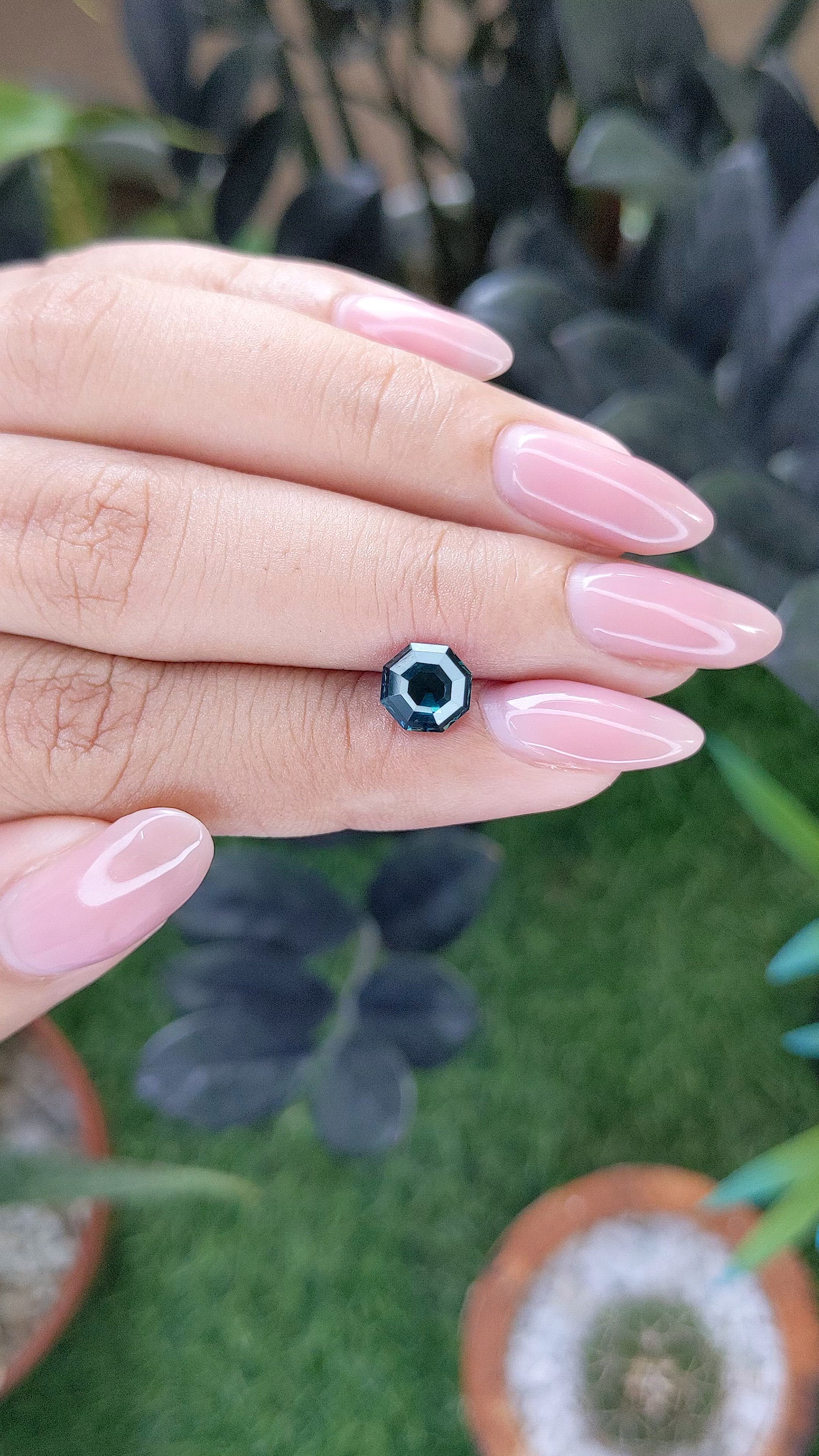 1.57 Ct. Greenish Blue Sapphire from Madagascar Size Video