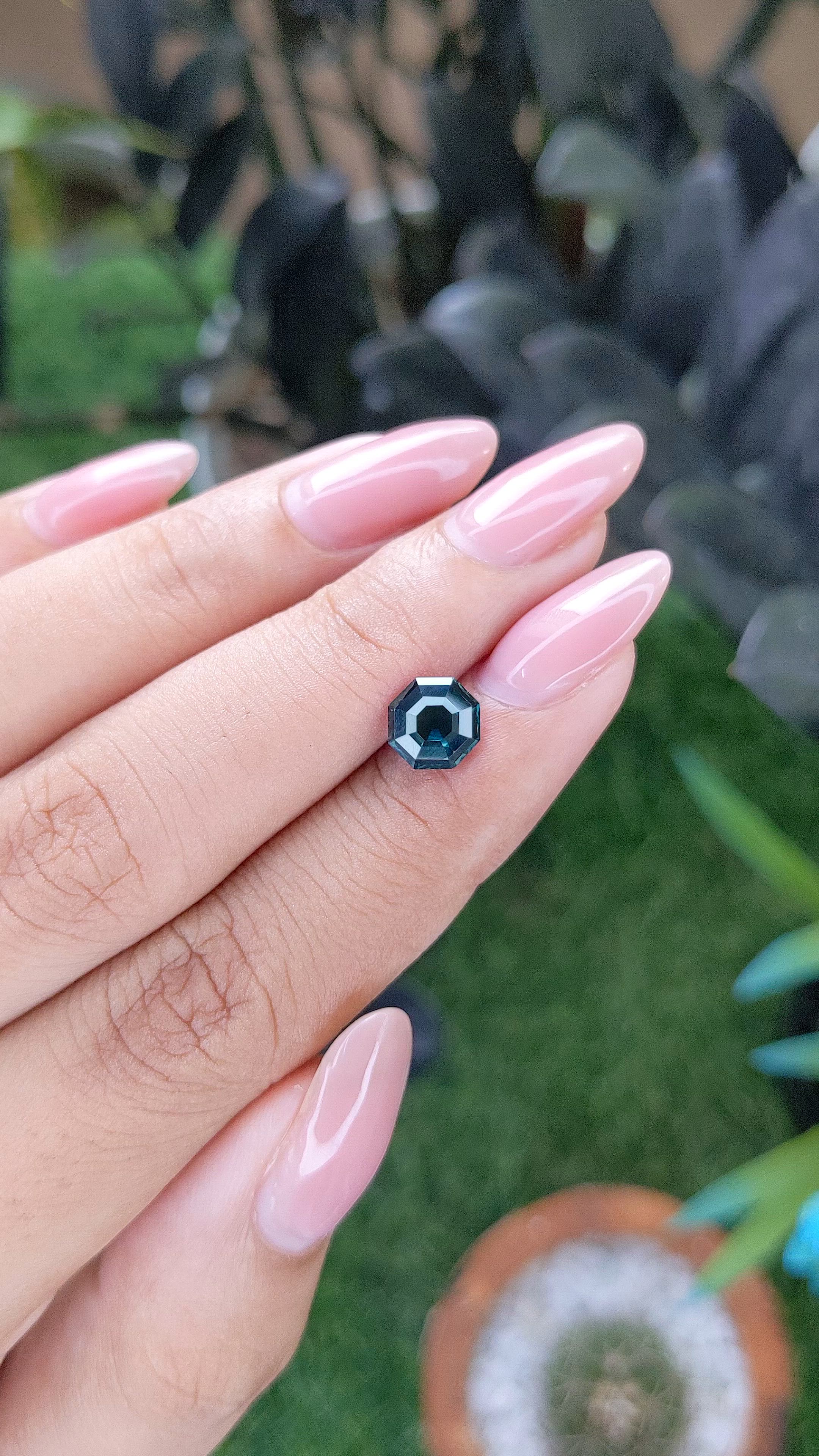 1.57 Ct. Greenish Blue Sapphire from Madagascar Size Video