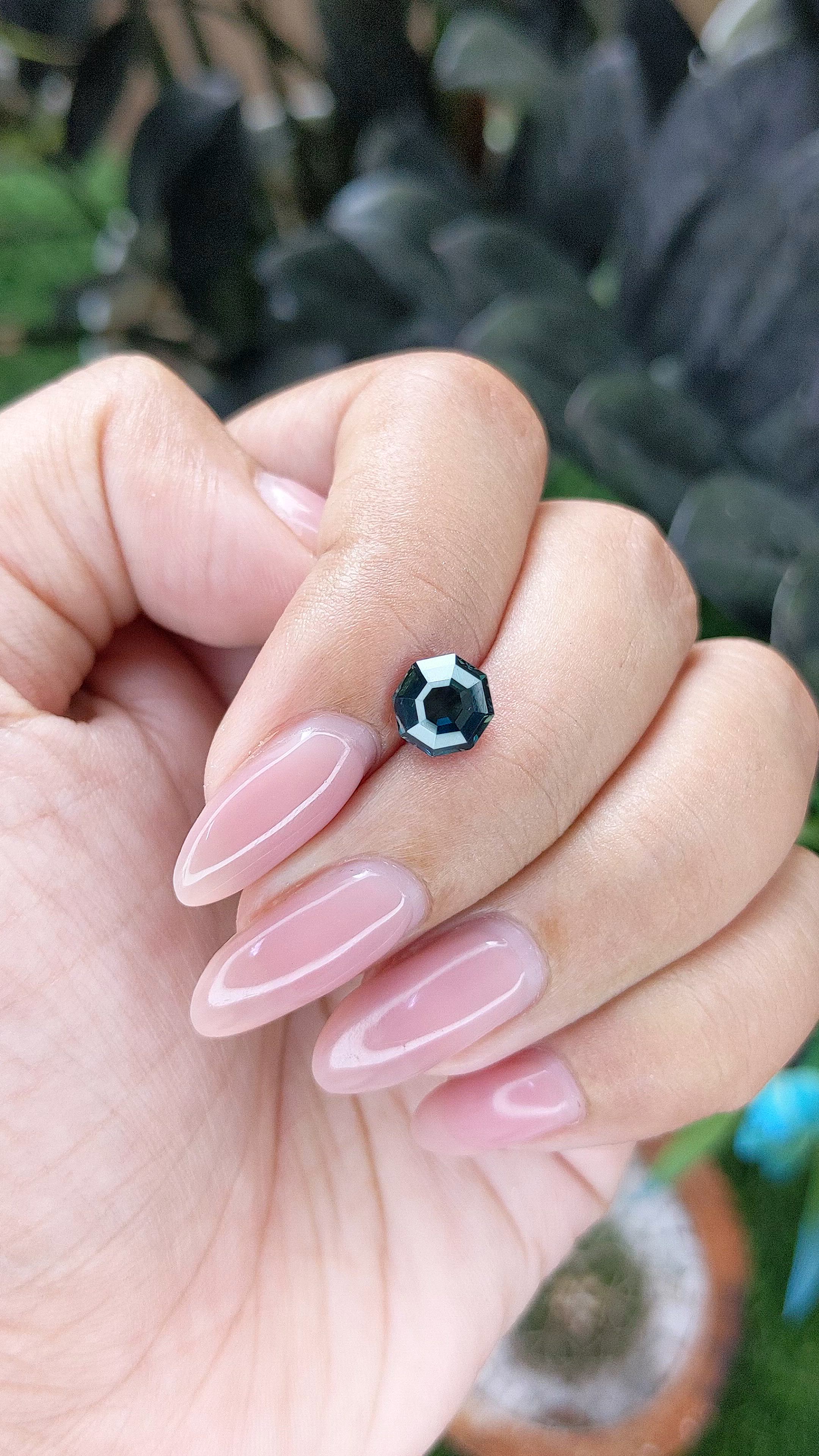 1.57 Ct. Greenish Blue Sapphire from Madagascar Size Video