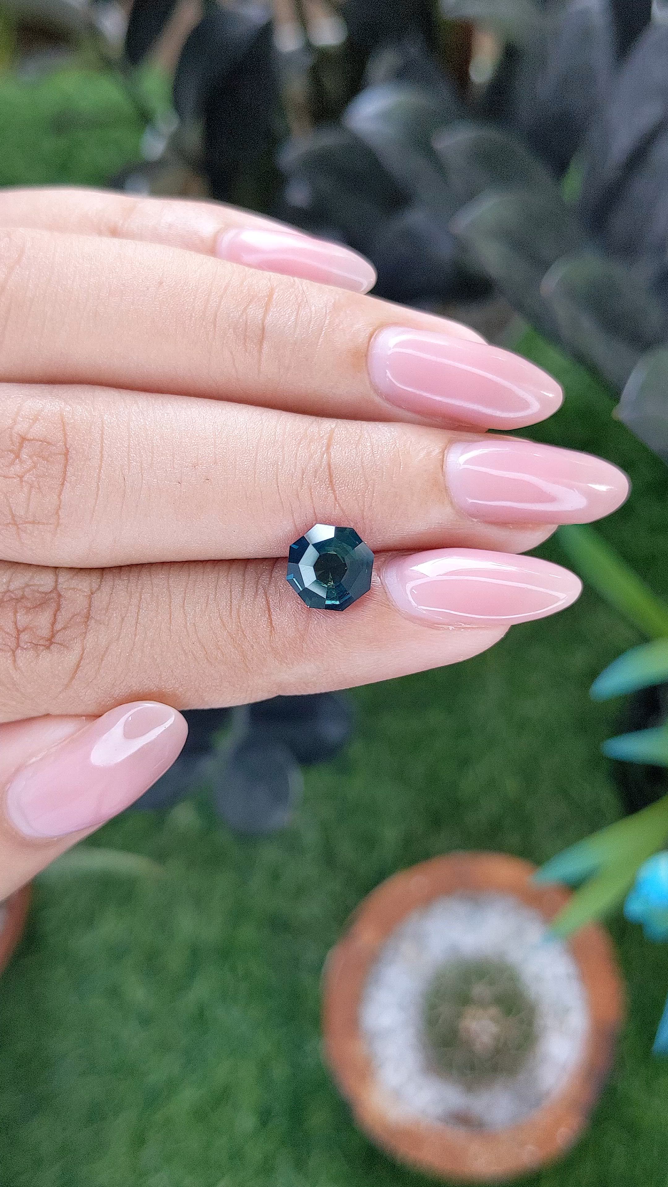 2.08 Ct. Greenish Blue Sapphire from Madagascar Size Video