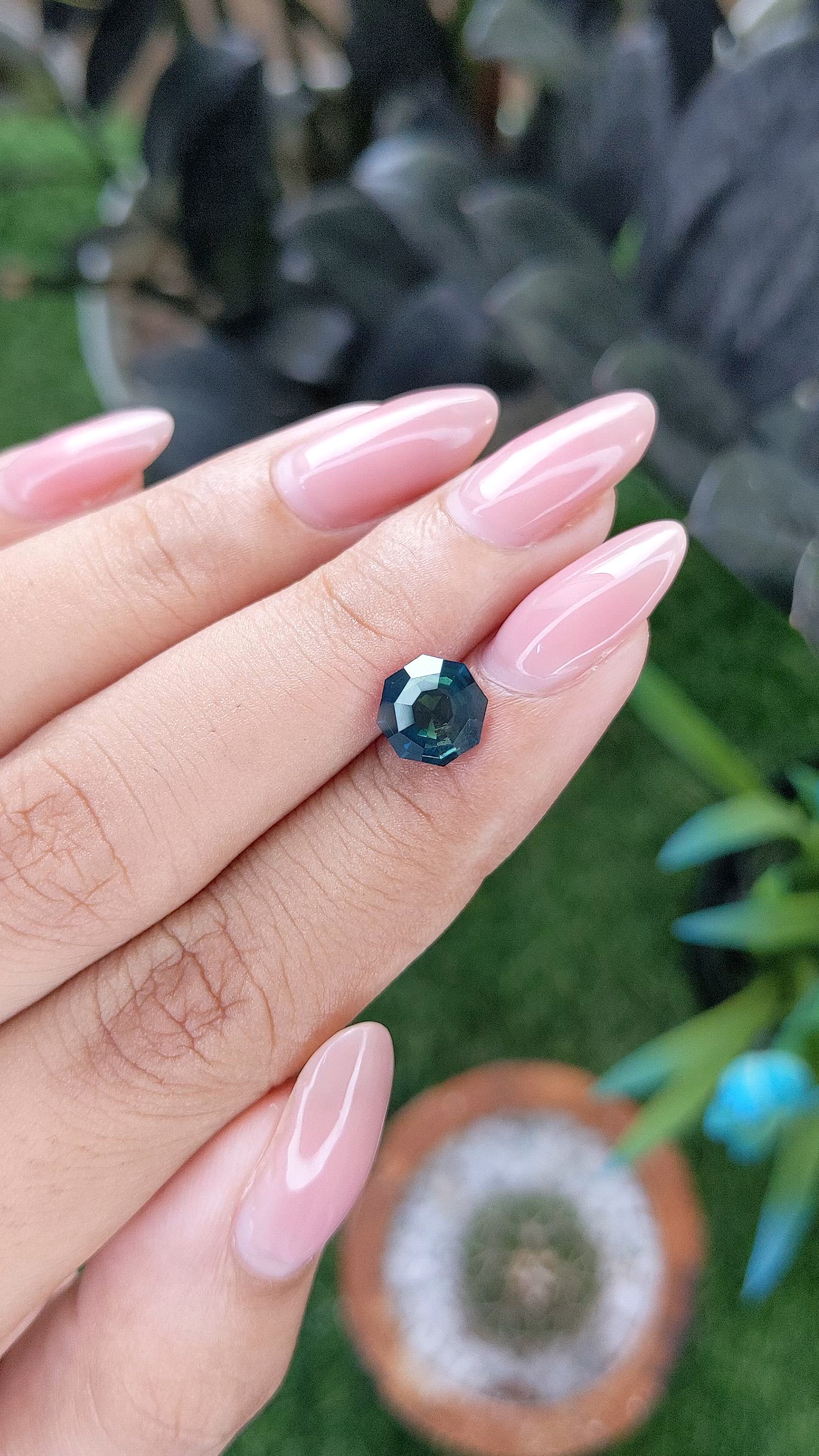 2.08 Ct. Greenish Blue Sapphire from Madagascar Size Video