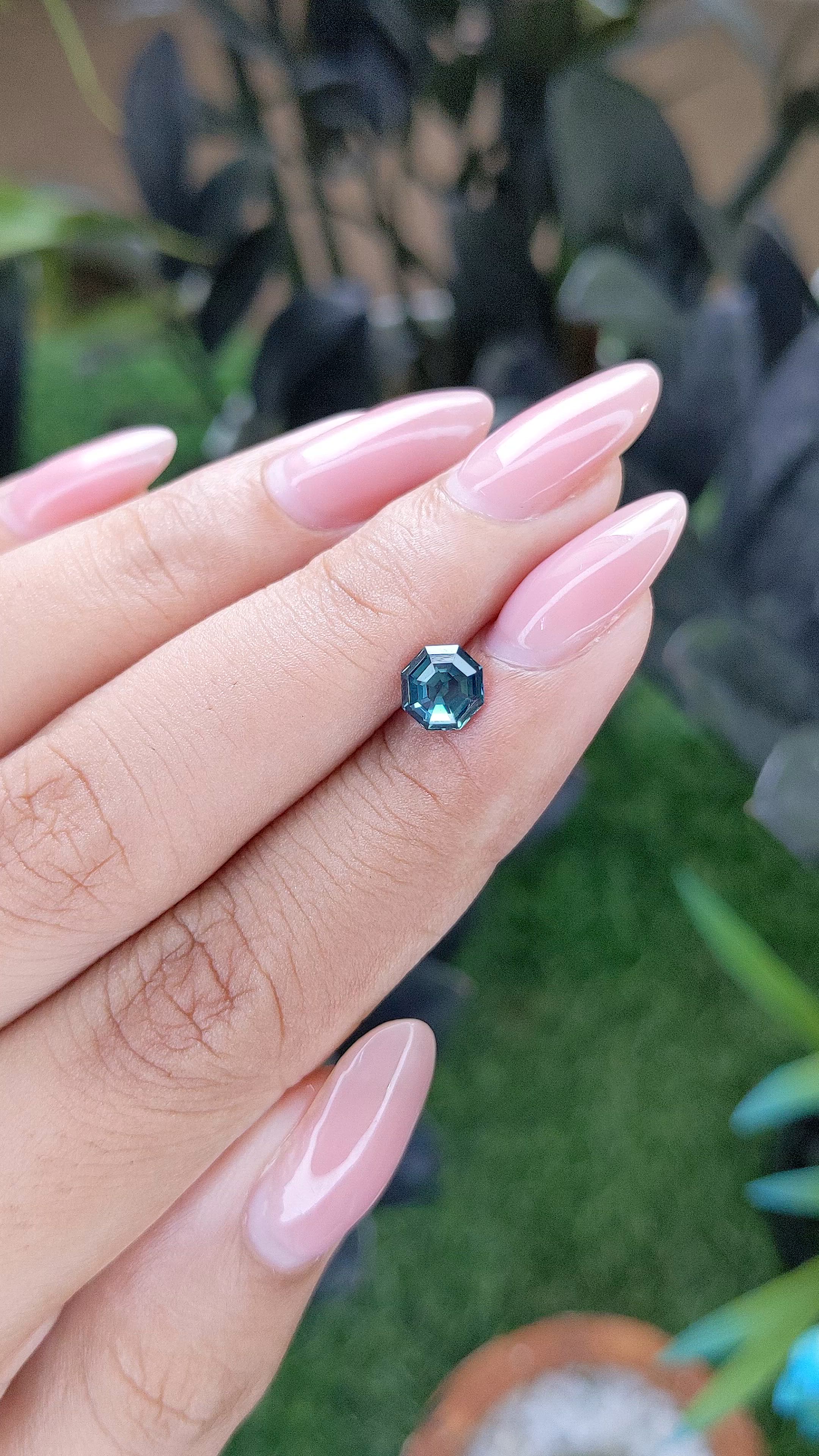 1.02 Ct. Bluish Green Sapphire from Madagascar Size Video