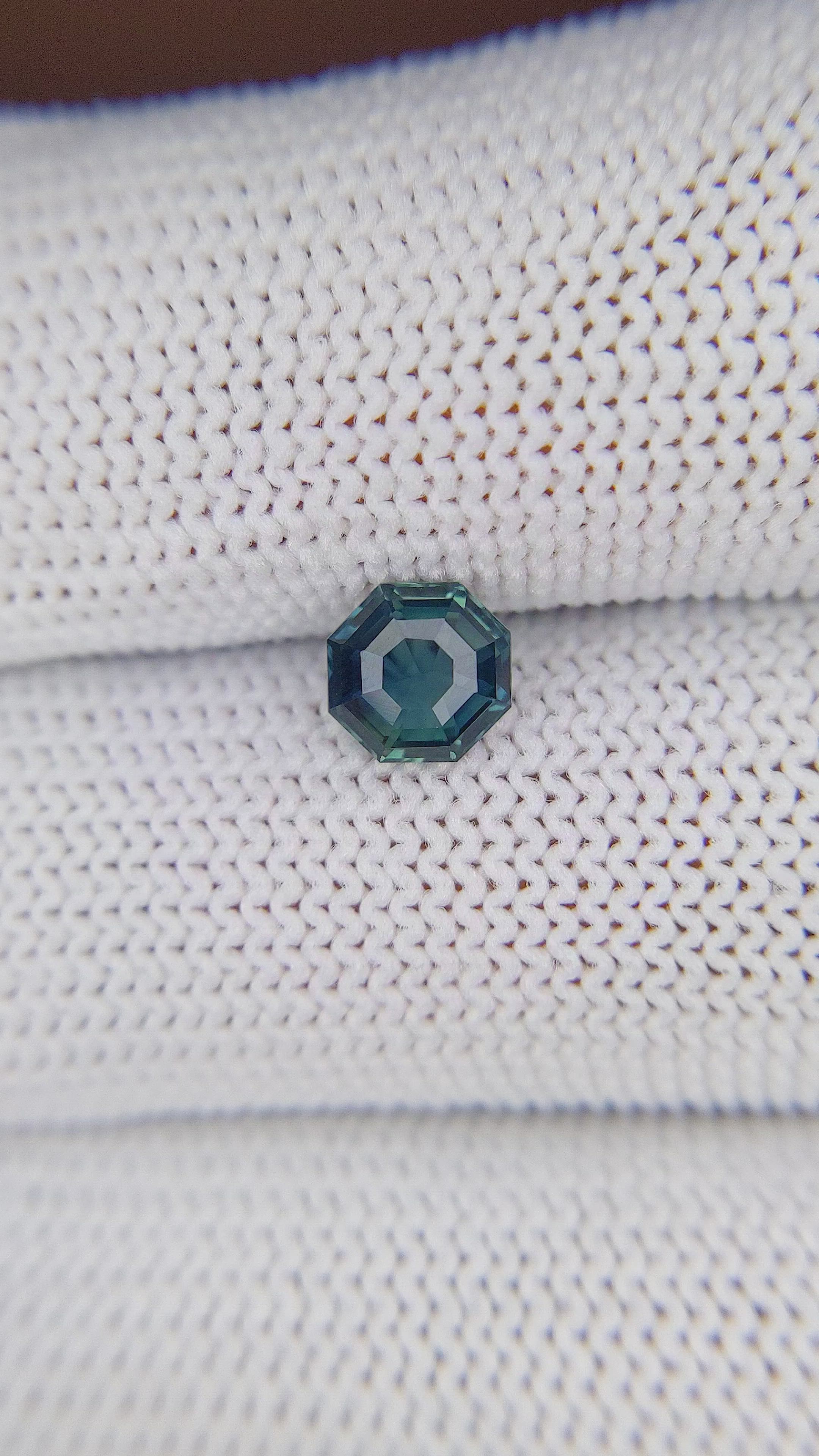1.02 Ct. Bluish Green Sapphire from Madagascar Size Video