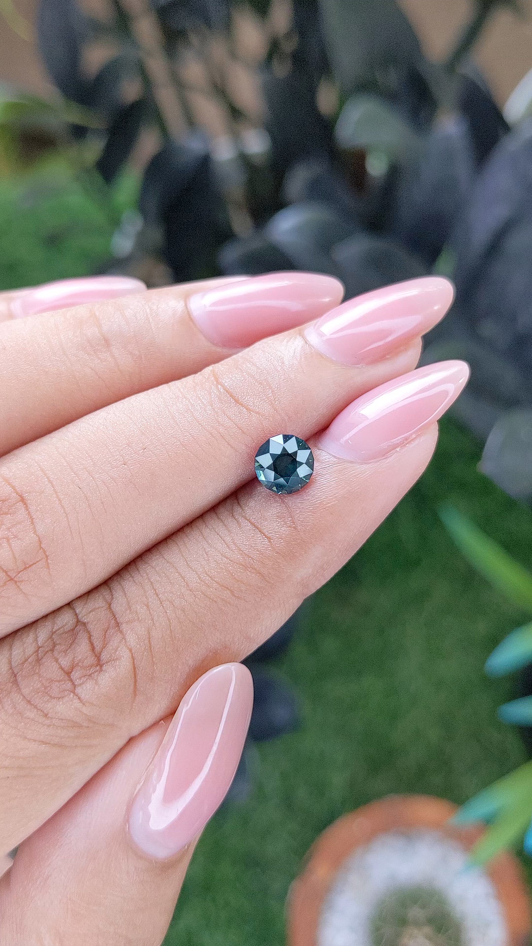1.08 Ct. Bluish Green Sapphire from Madagascar Size Video