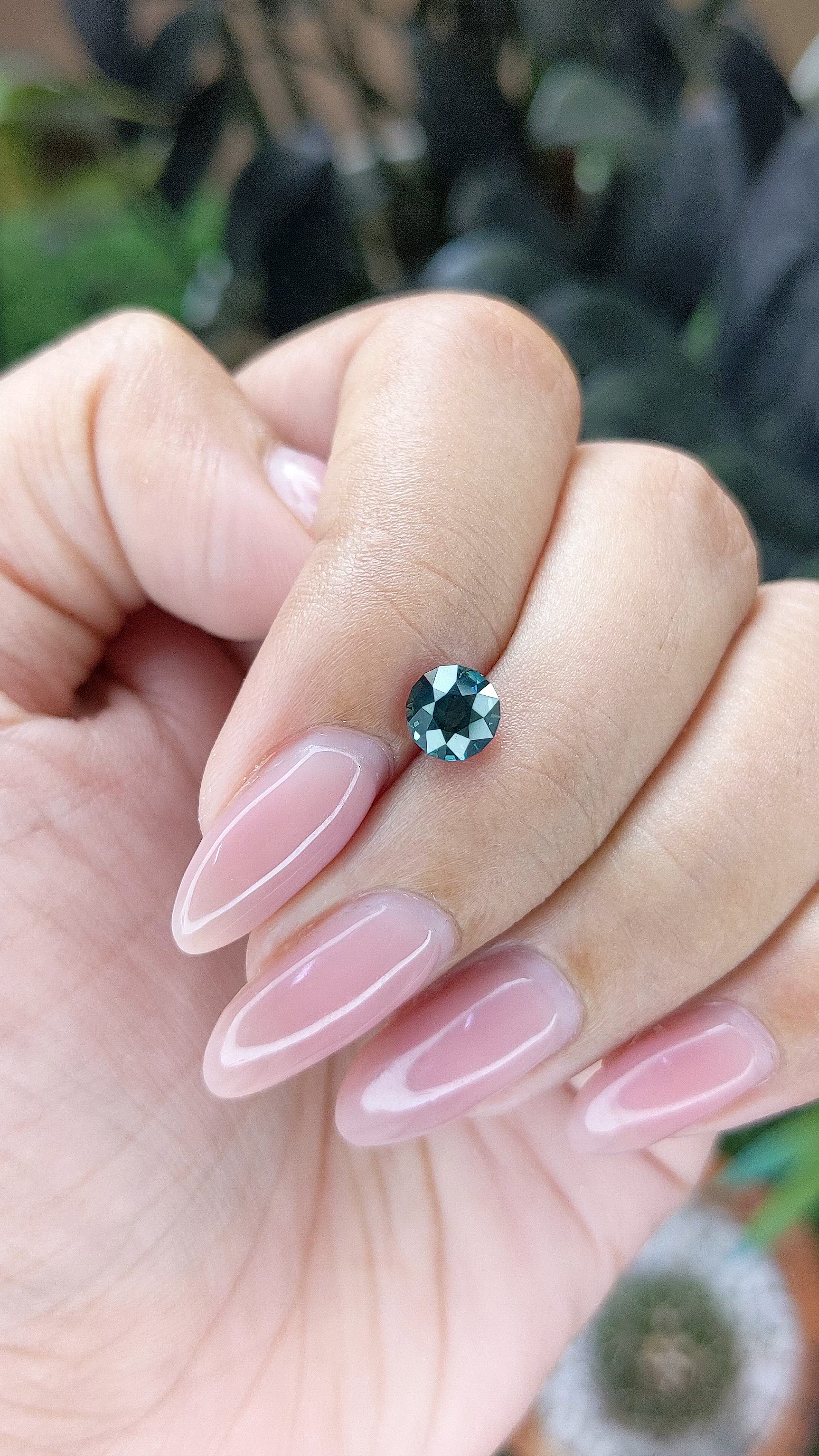 1.08 Ct. Bluish Green Sapphire from Madagascar Size Video