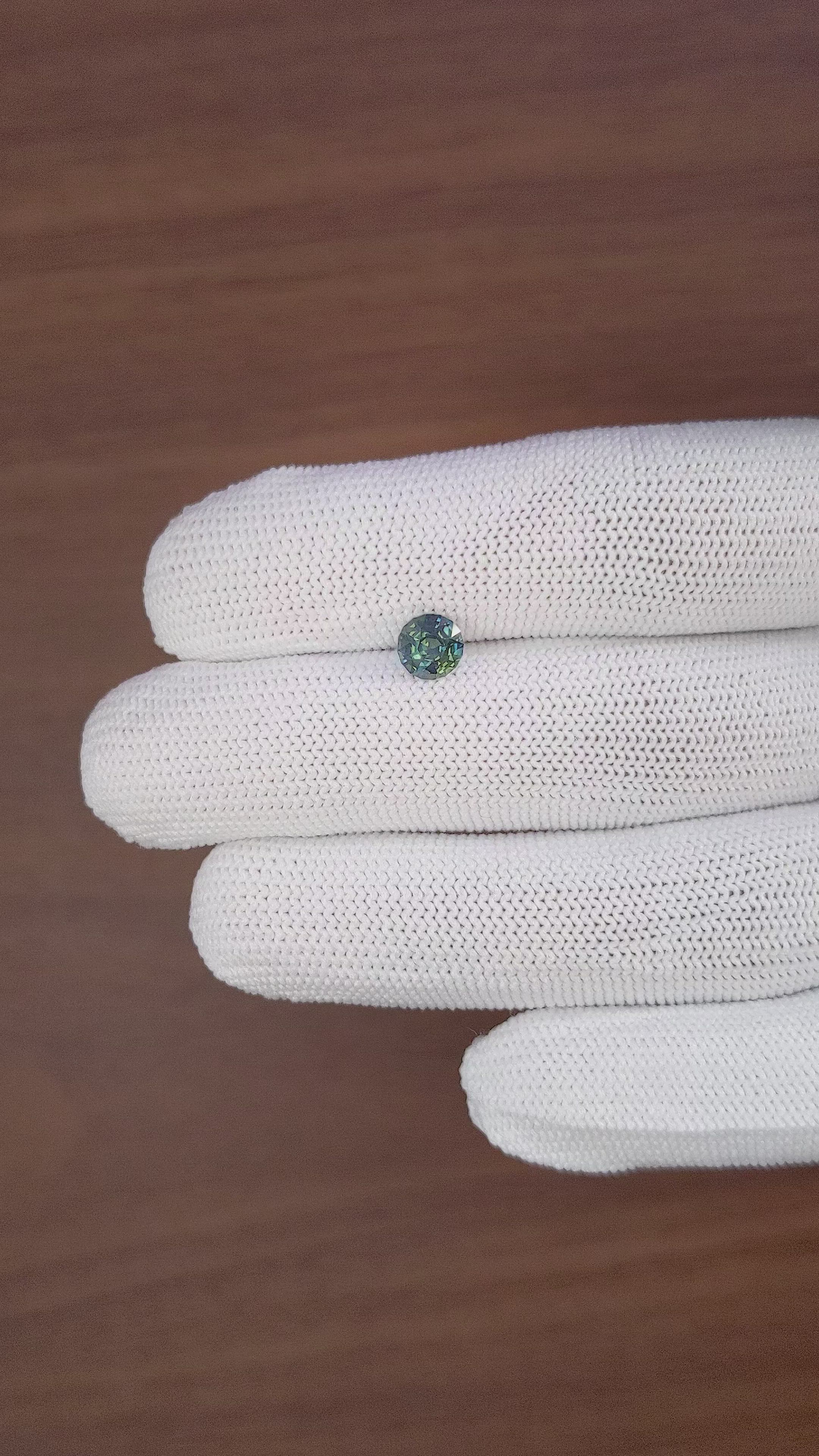 1.08 Ct. Bluish Green Sapphire from Madagascar Size Video