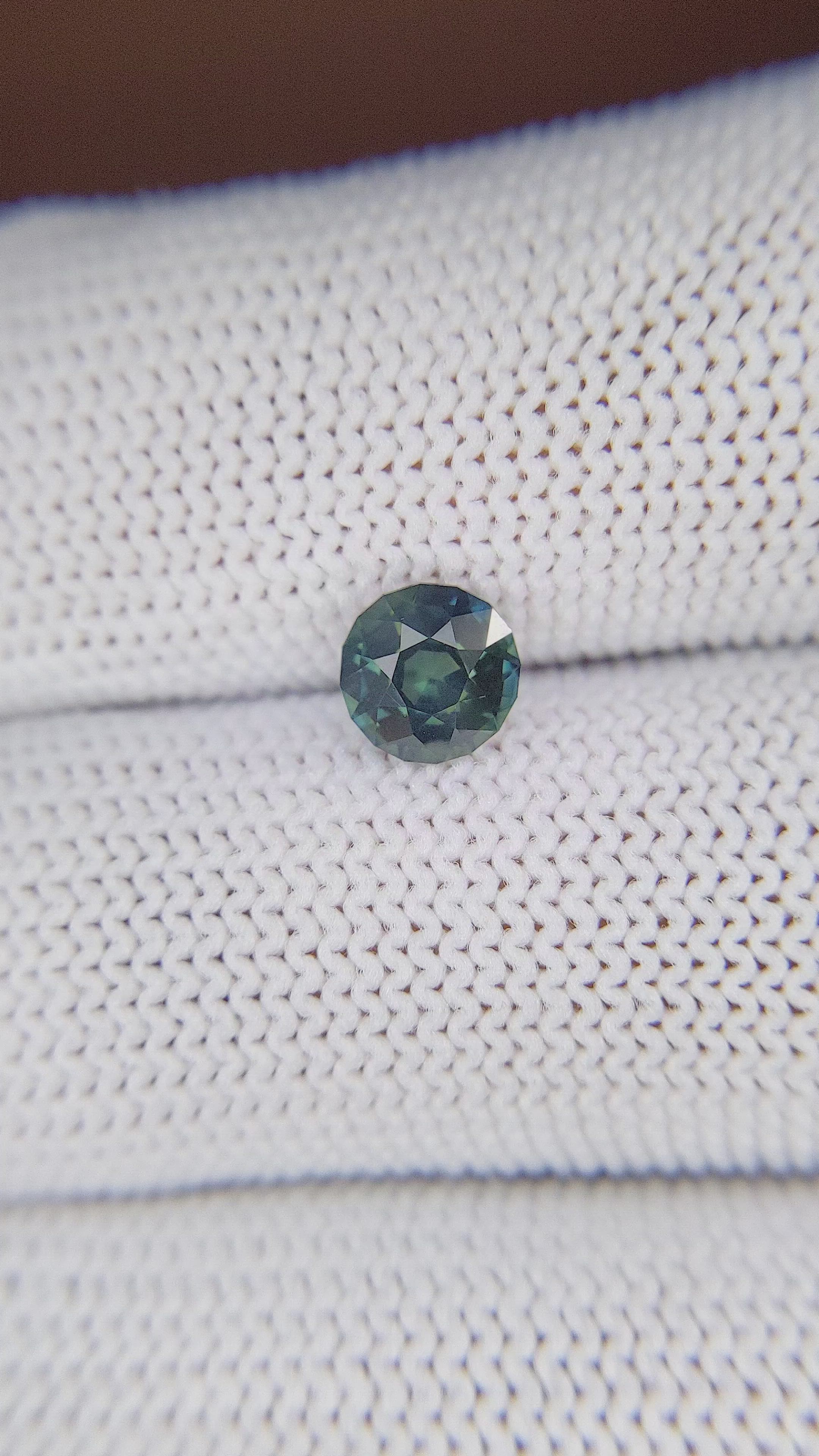 1.08 Ct. Bluish Green Sapphire from Madagascar Size Video