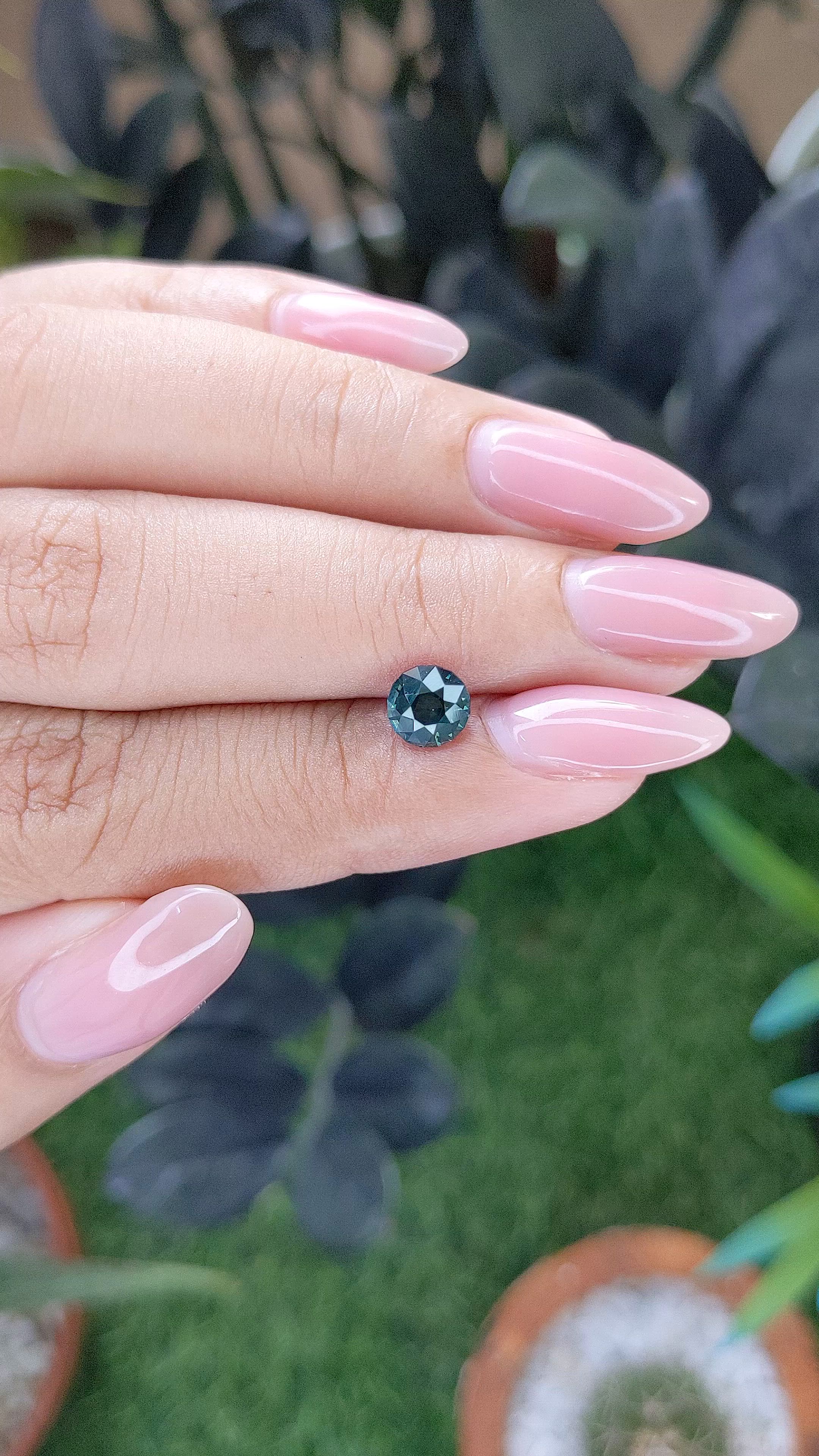 1.08 Ct. Bluish Green Sapphire from Madagascar Size Video