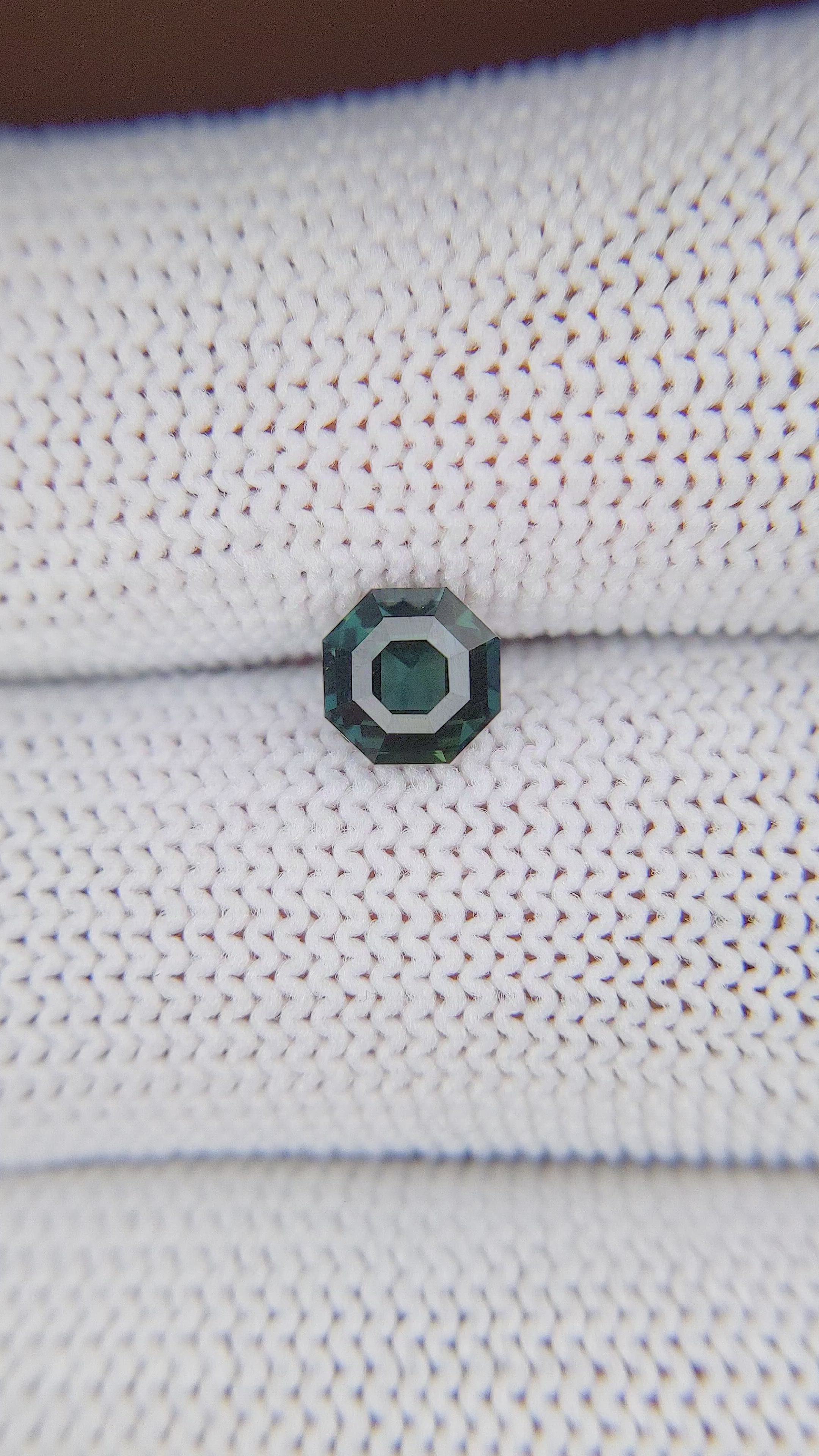 1.07 Ct. Bluish Green Sapphire from Madagascar Size Video