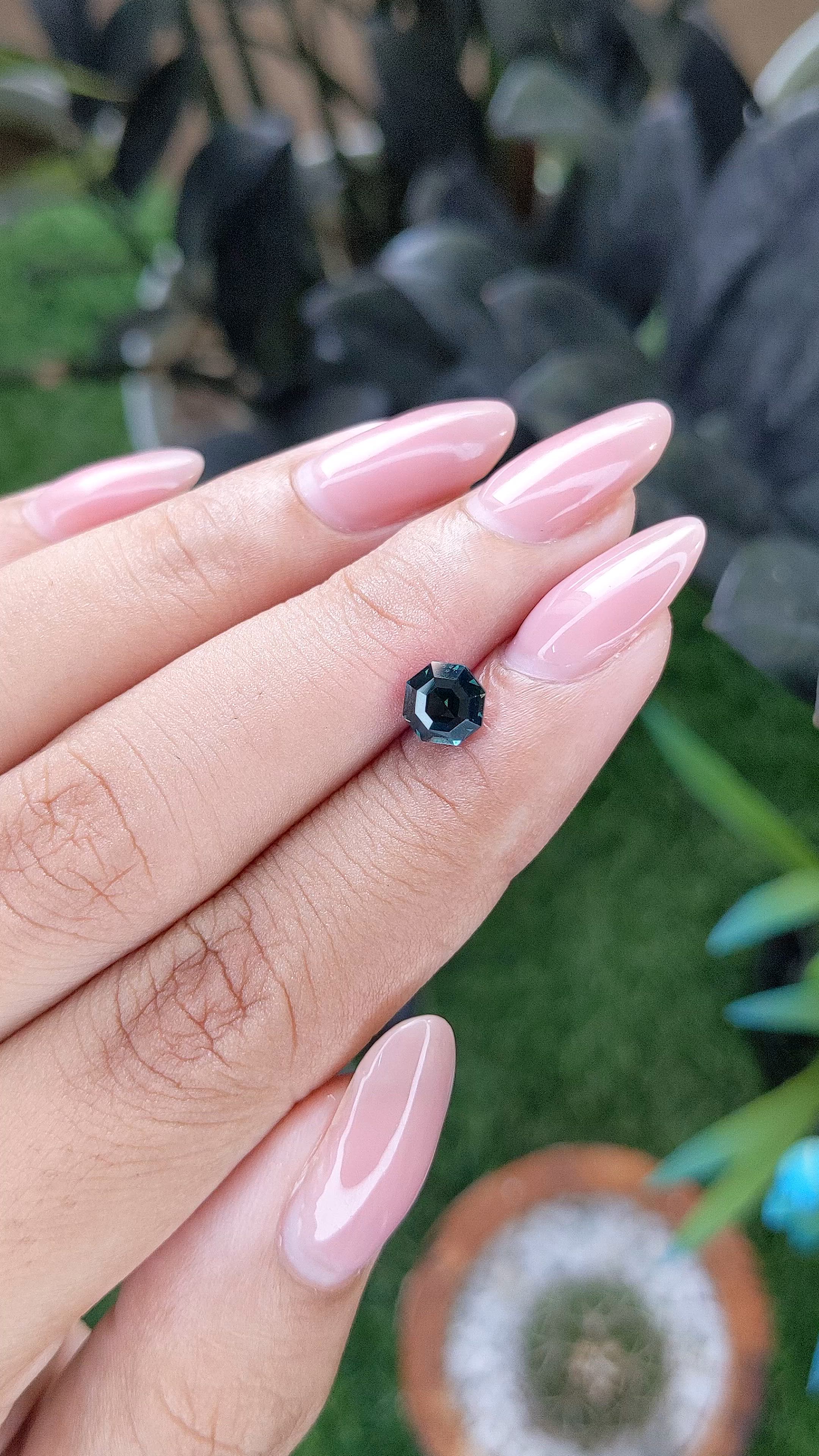 1.07 Ct. Bluish Green Sapphire from Madagascar Size Video