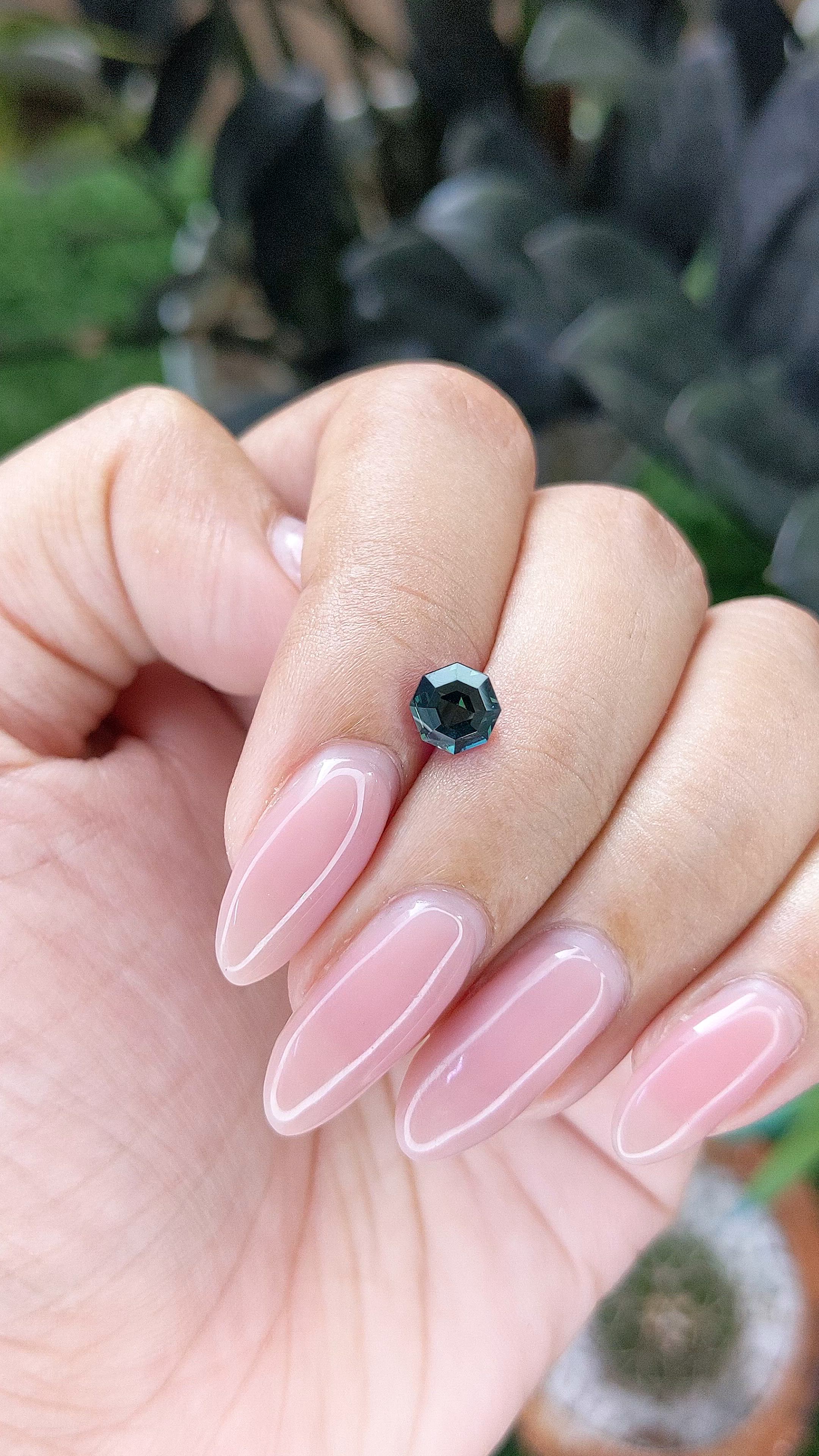 1.07 Ct. Bluish Green Sapphire from Madagascar Size Video