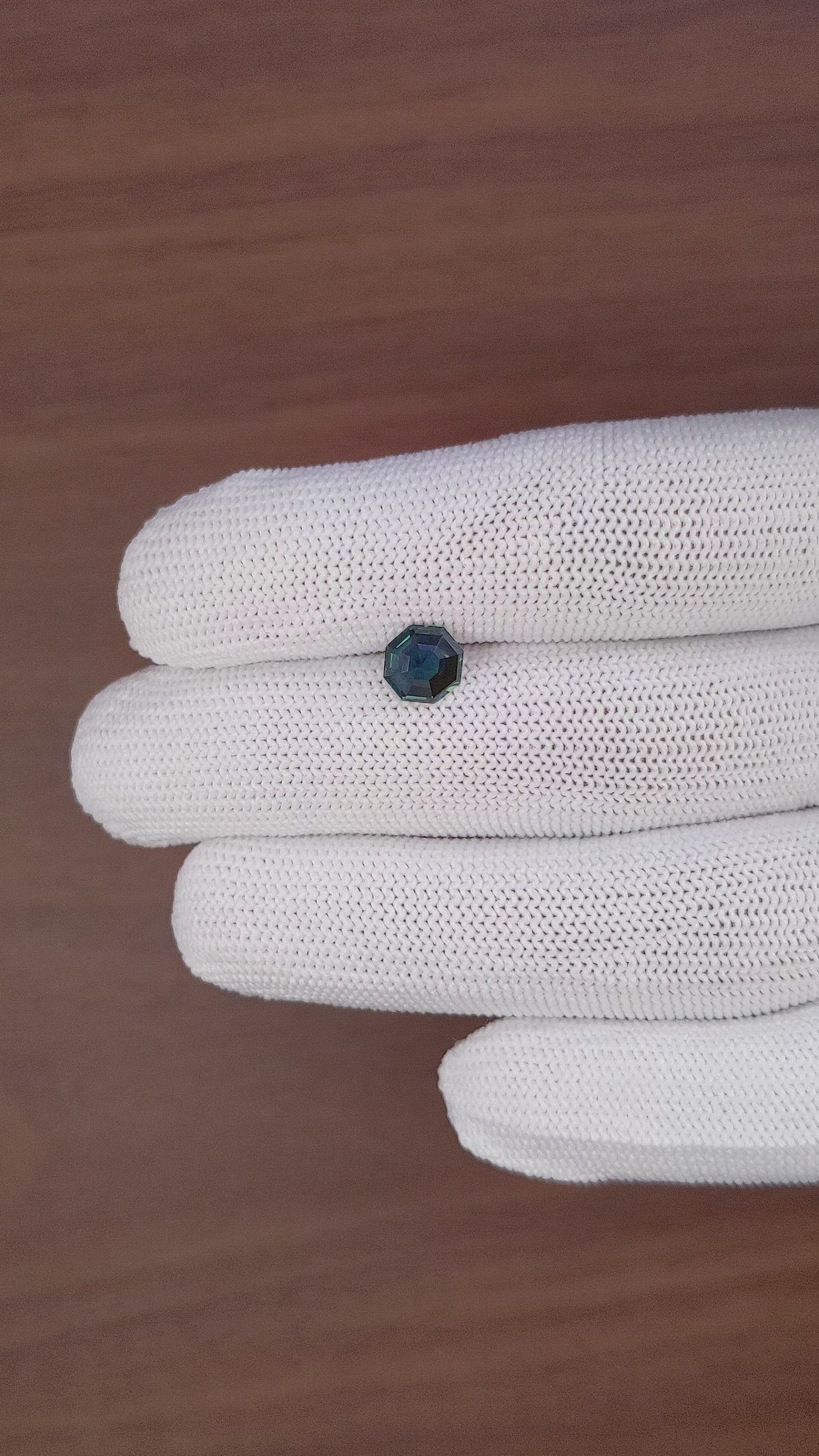 1.07 Ct. Bluish Green Sapphire from Madagascar Size Video