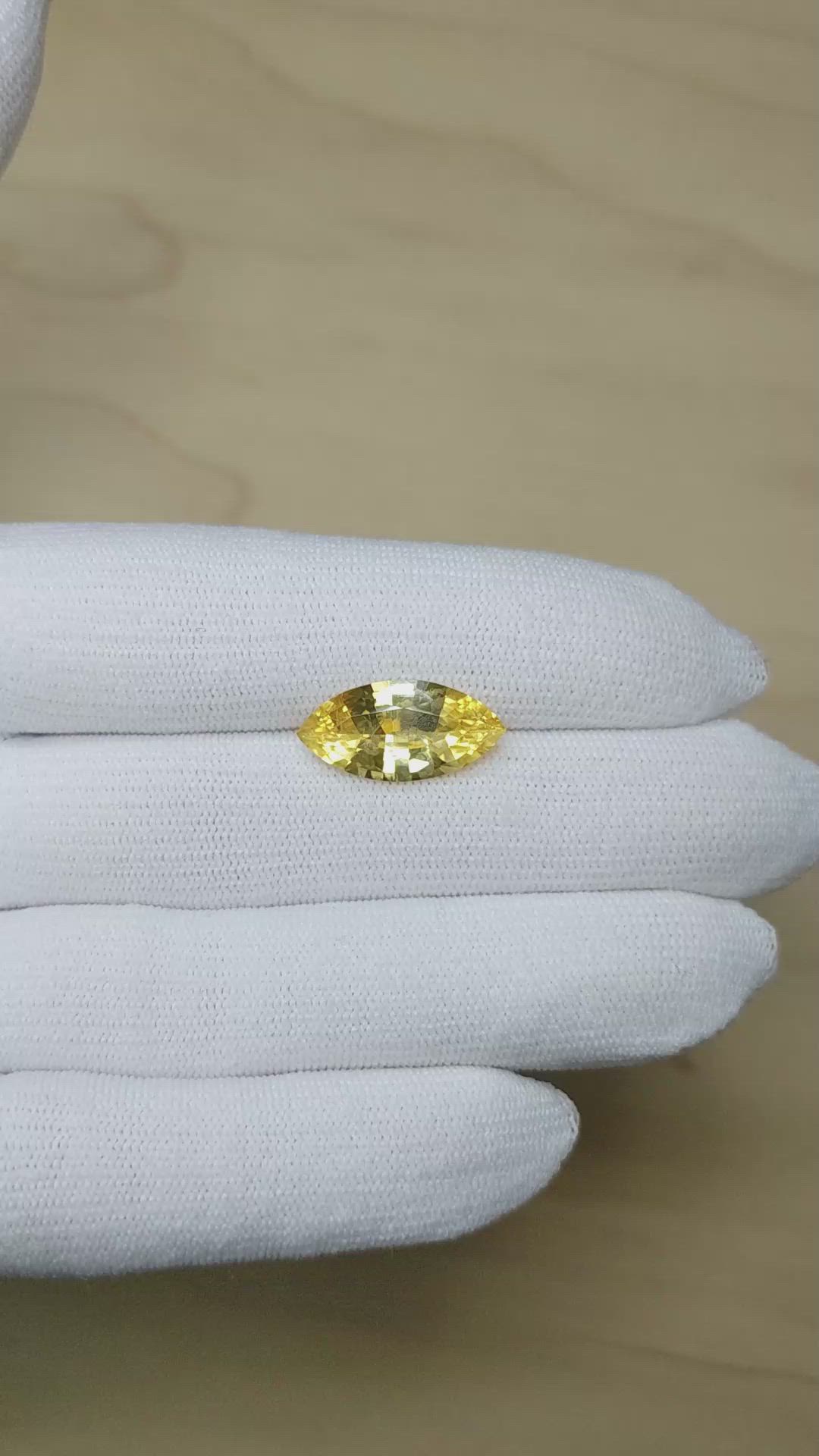 7.18 Ct. Yellow Sapphire from Ceylon (Sri Lanka) Size Video