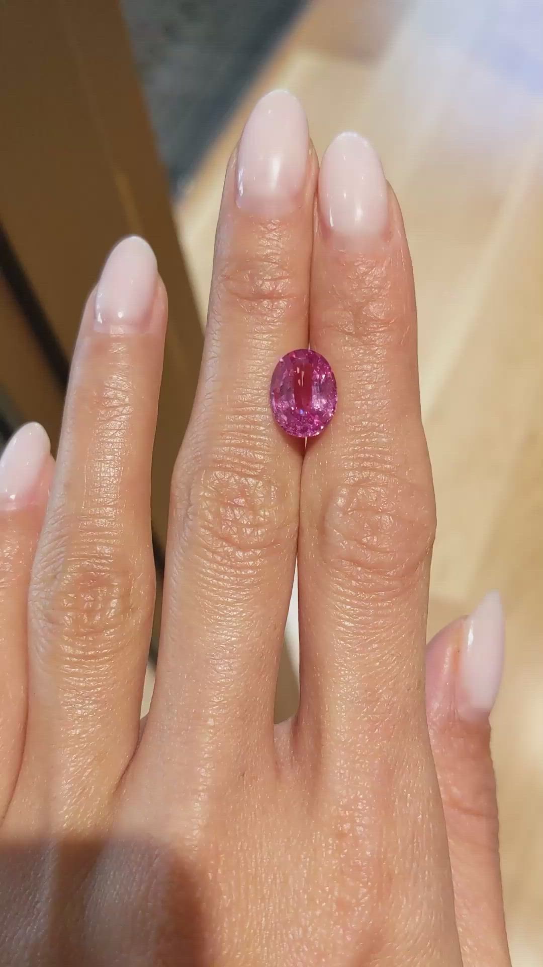4.04 Ct. Pink Sapphire from Madagascar Size Video