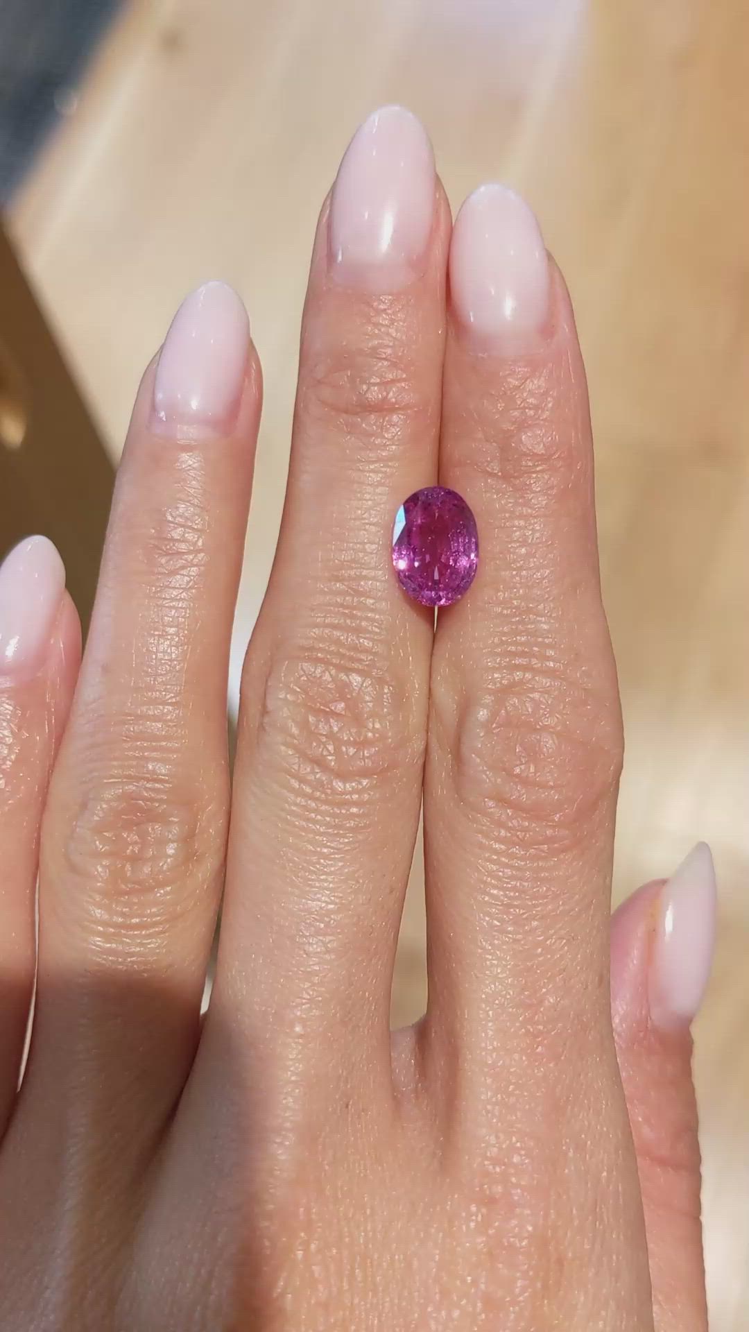 3.62 Ct. Pink Sapphire from Ceylon (Sri Lanka) Size Video