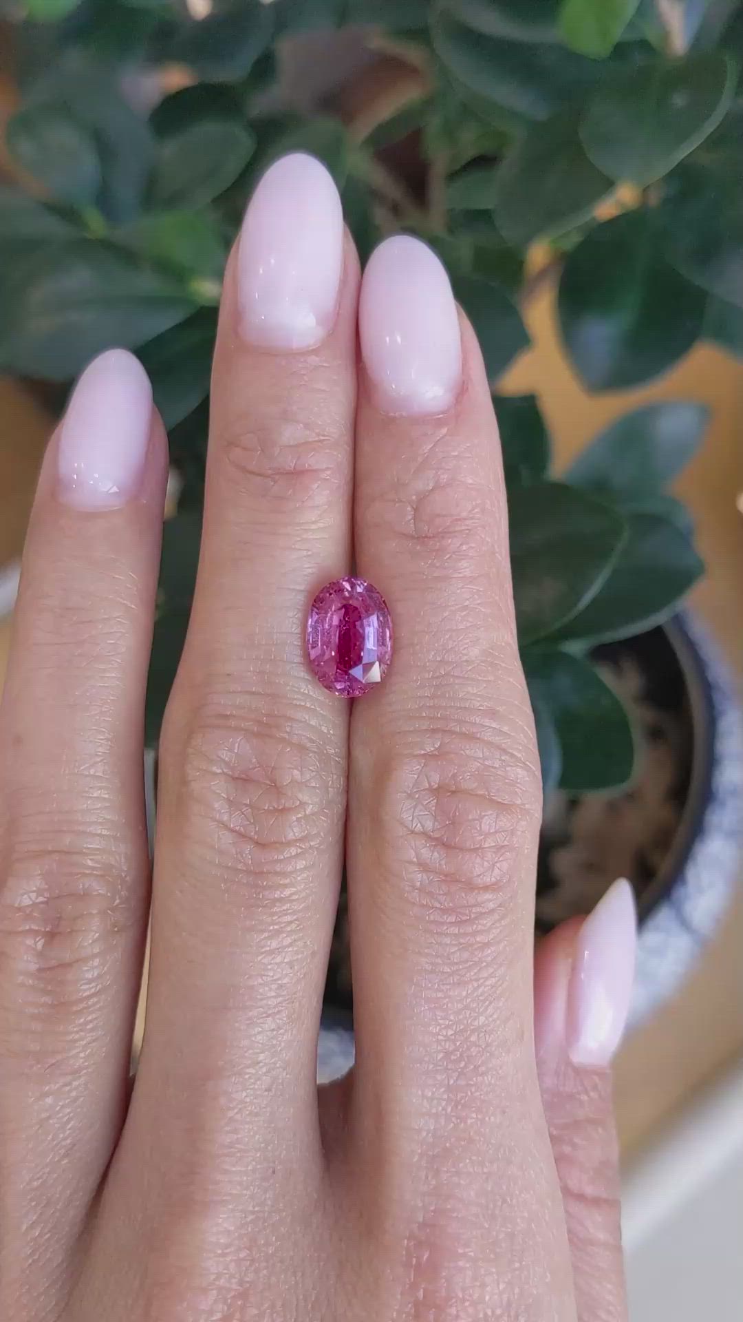 3.62 Ct. Pink Sapphire from Ceylon (Sri Lanka) Size Video