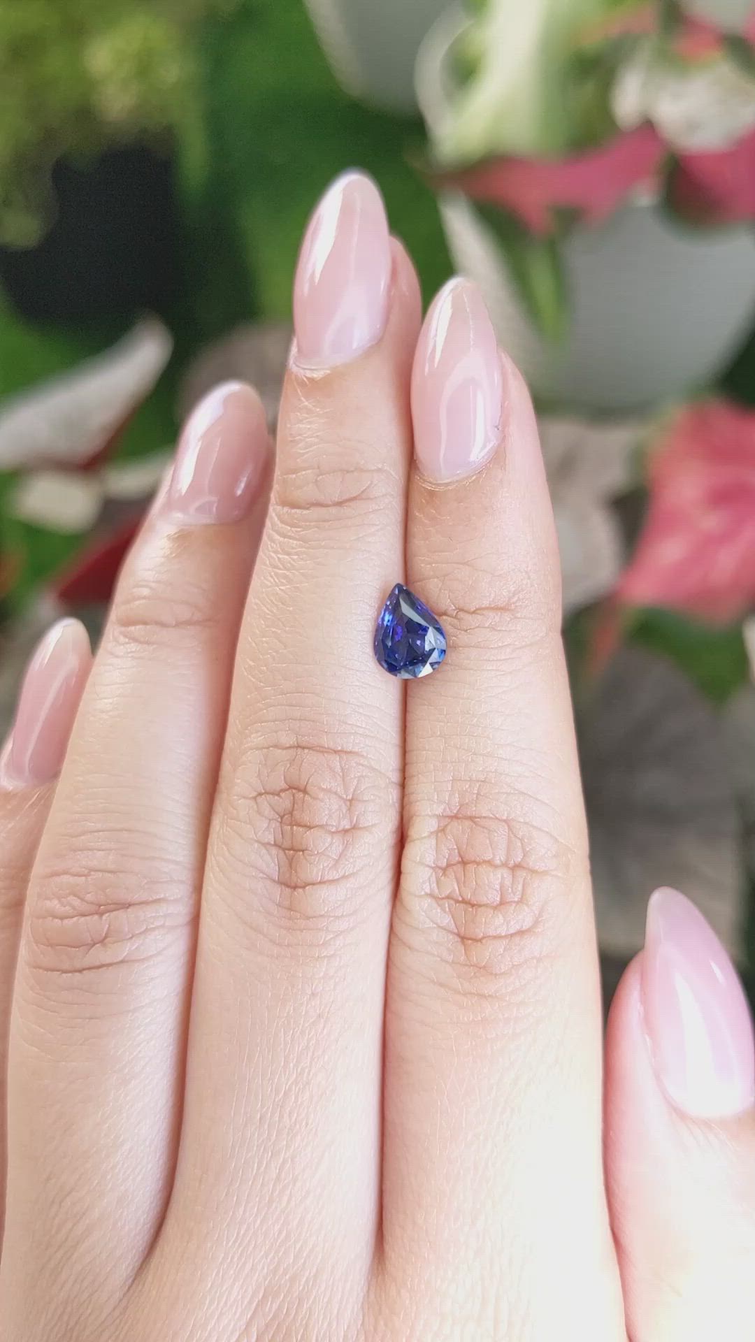 1.24 Ct. Blue Sapphire from Ceylon (Sri Lanka) Size Video