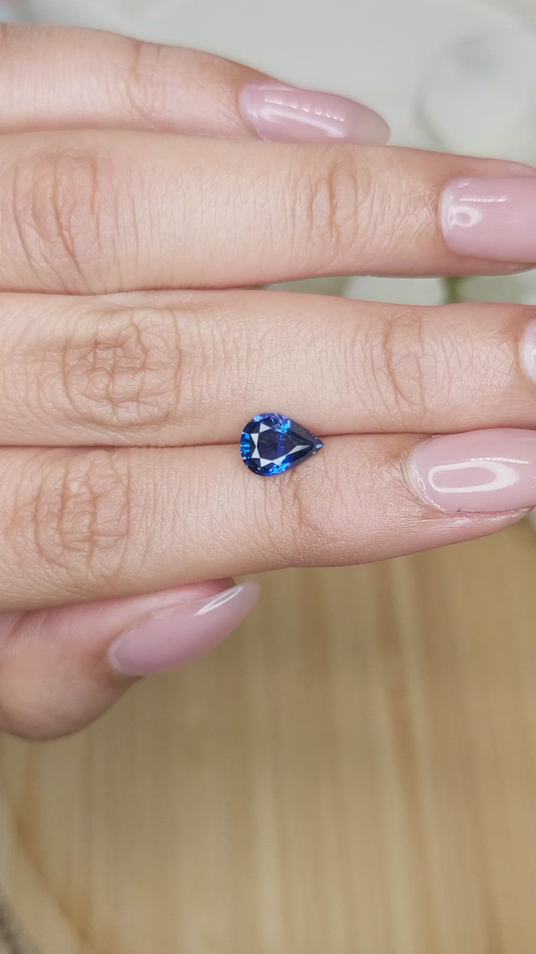 1.24 Ct. Blue Sapphire from Ceylon (Sri Lanka) Size Video