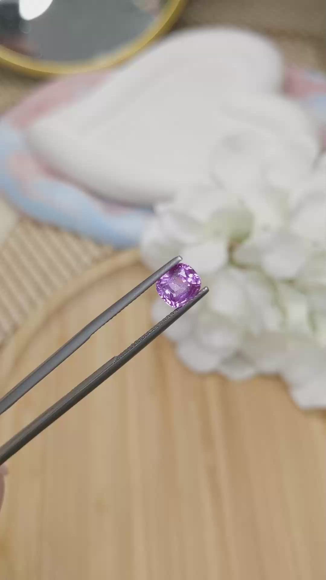 1.88 Ct. Pinkish Purple Sapphire from Ceylon (Sri Lanka) Size Video