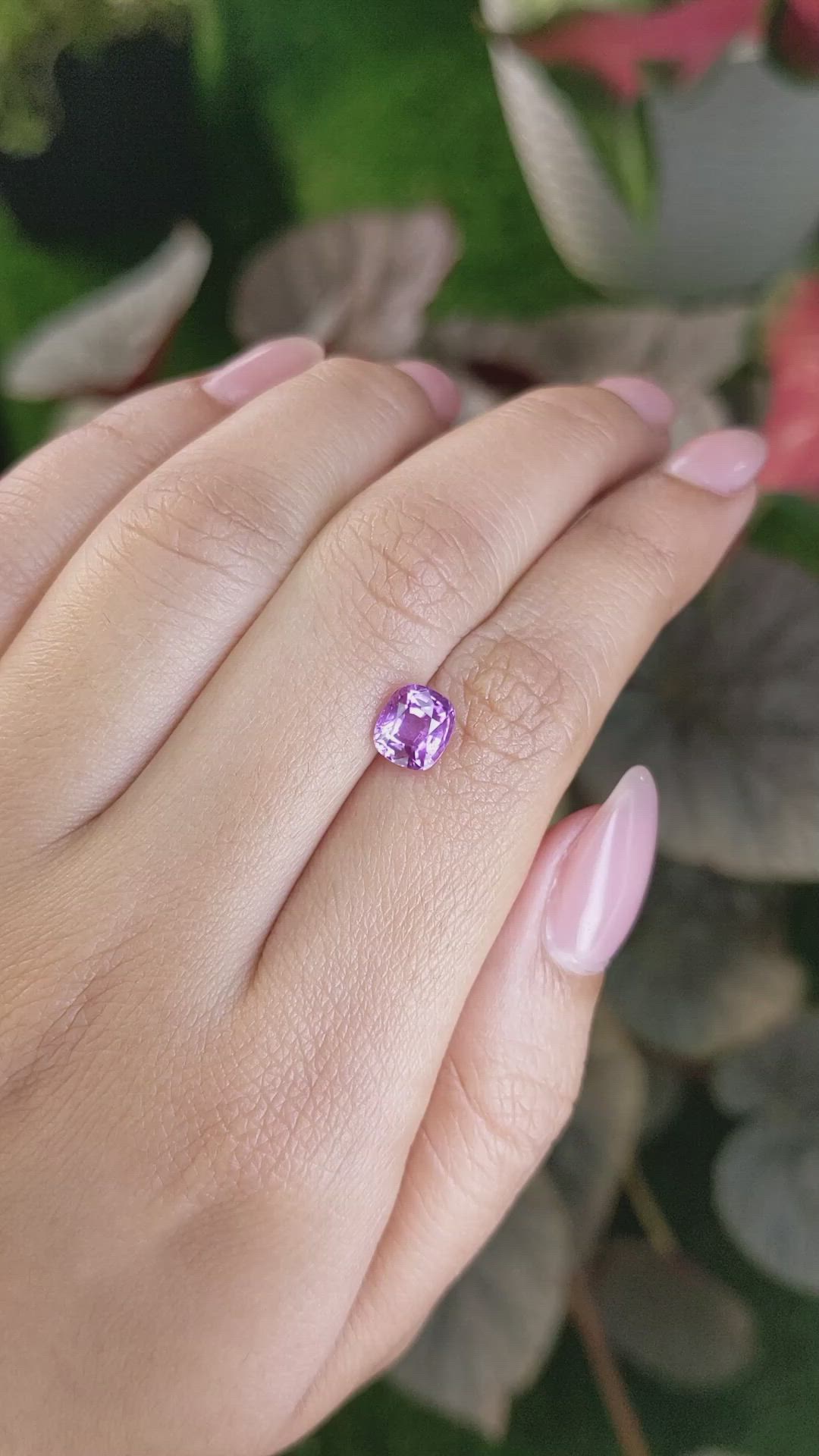 1.88 Ct. Pinkish Purple Sapphire from Ceylon (Sri Lanka) Size Video