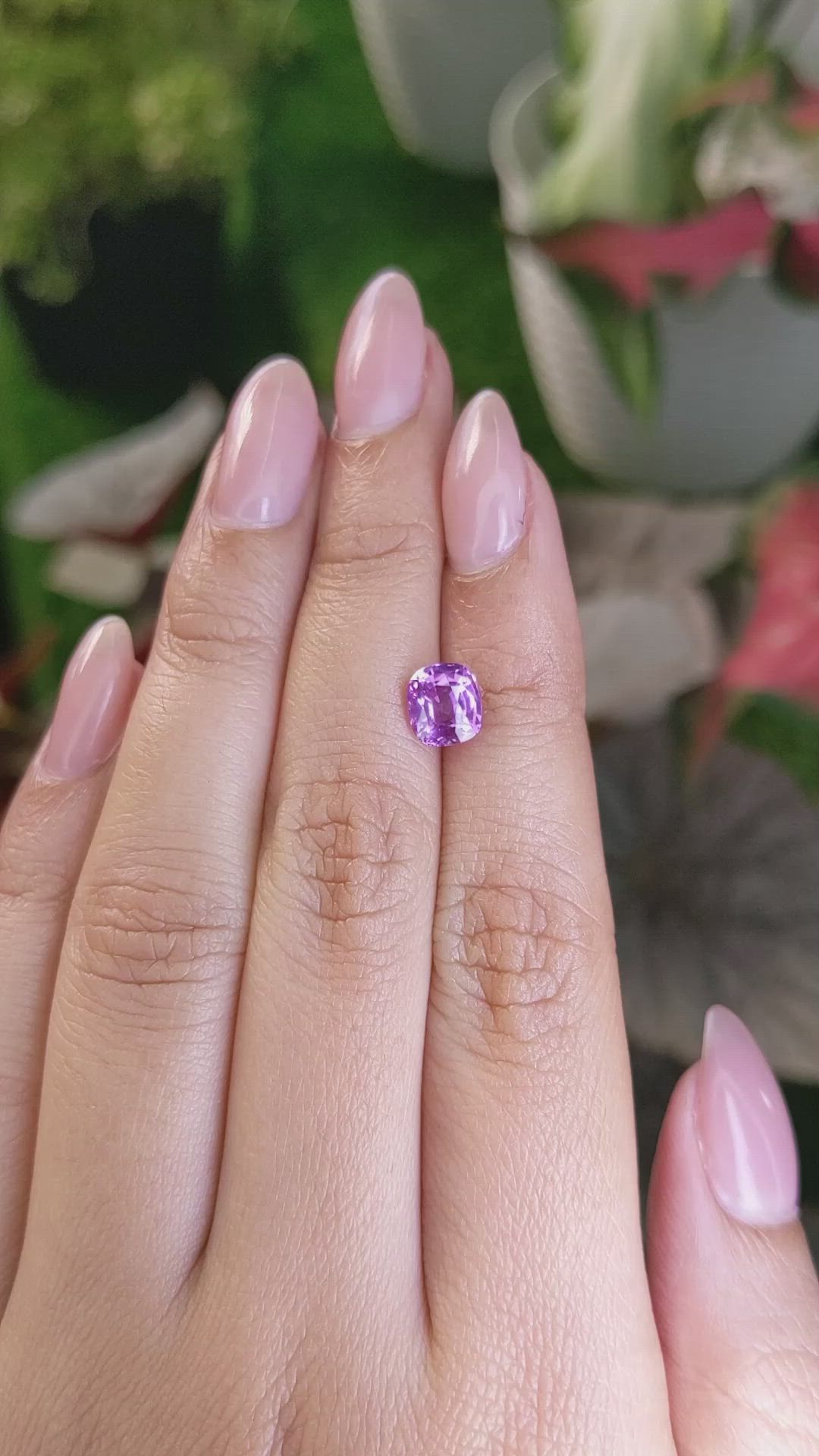 1.88 Ct. Pinkish Purple Sapphire from Ceylon (Sri Lanka) Size Video