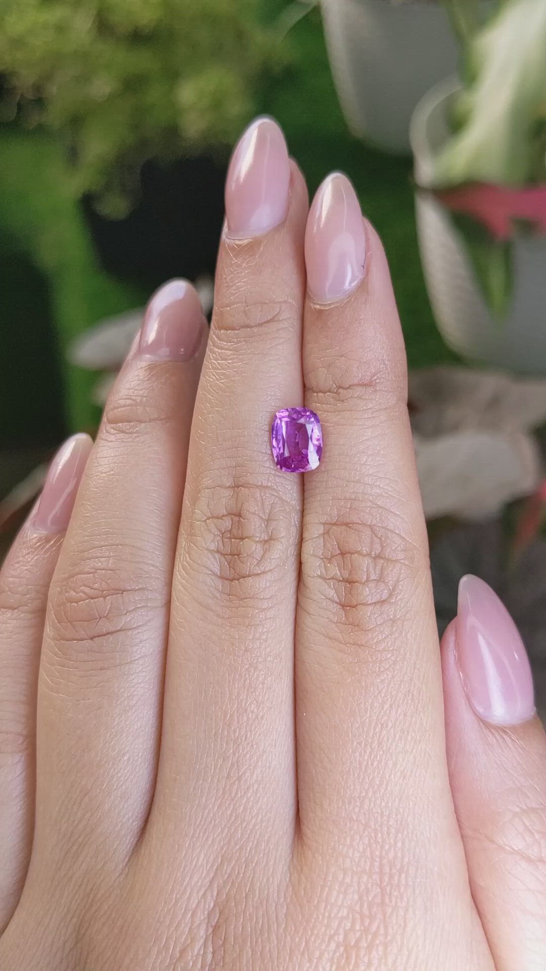 1.70 Ct. Pinkish Purple Sapphire from Ceylon (Sri Lanka) Size Video