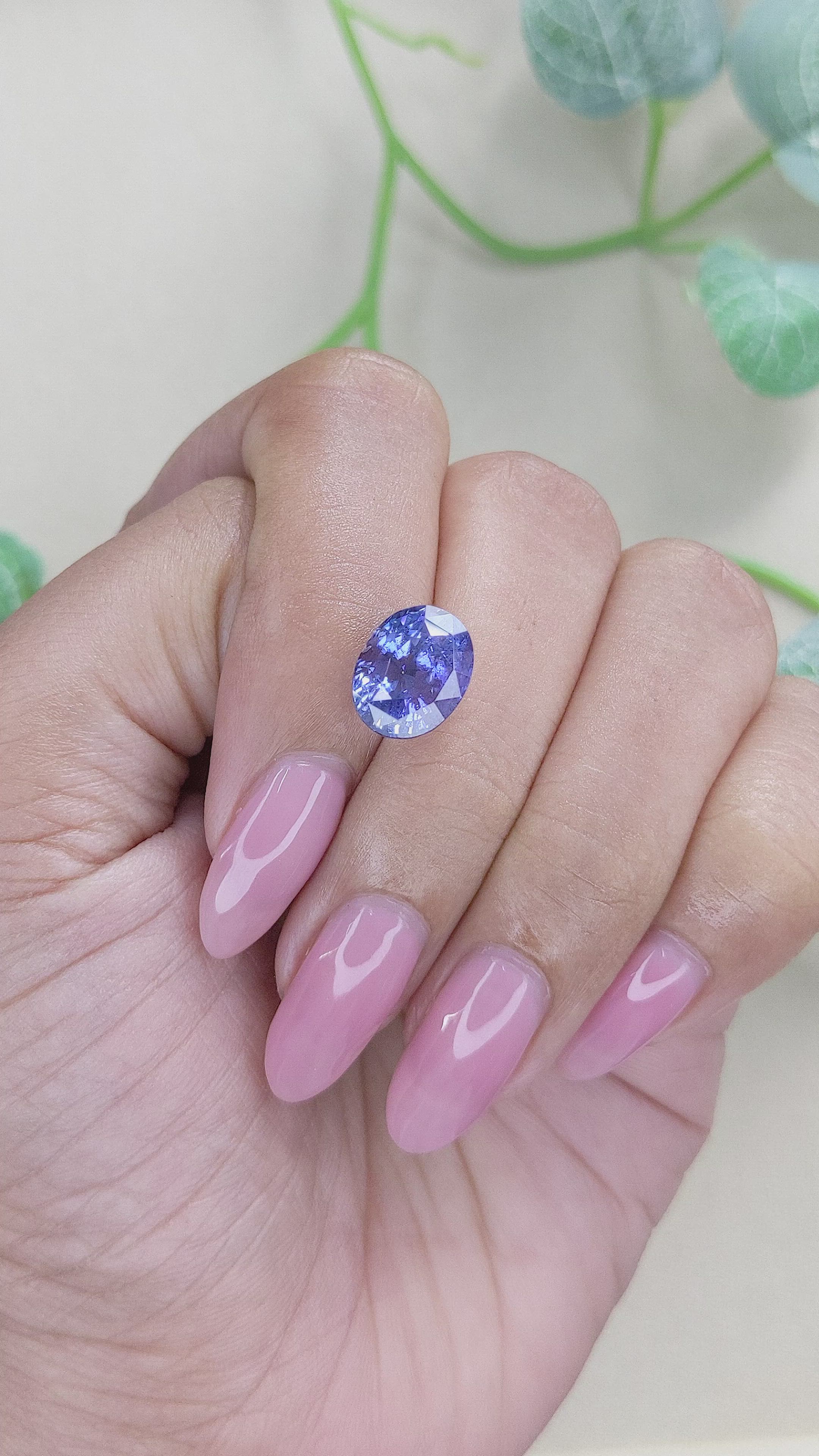 5.12 Ct. Purplish Blue Sapphire from Ceylon (Sri Lanka) Size Video