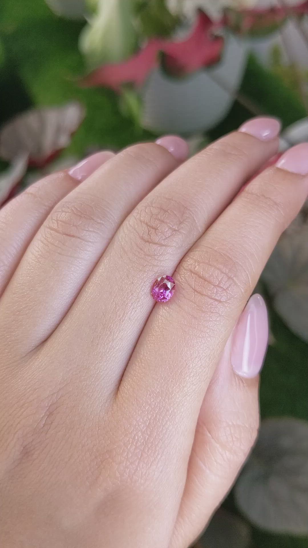 0.99 Ct. Purplish Pink Sapphire from Ceylon (Sri Lanka) Size Video
