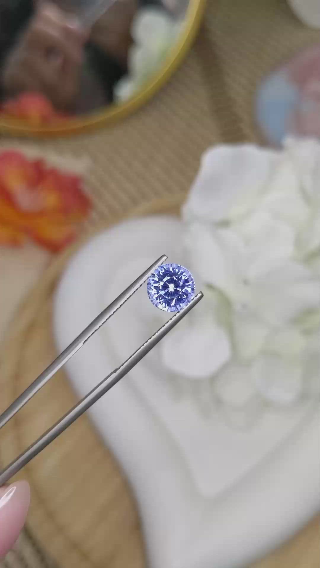 2.96 Ct. Blue Sapphire from Ceylon (Sri Lanka) Size Video