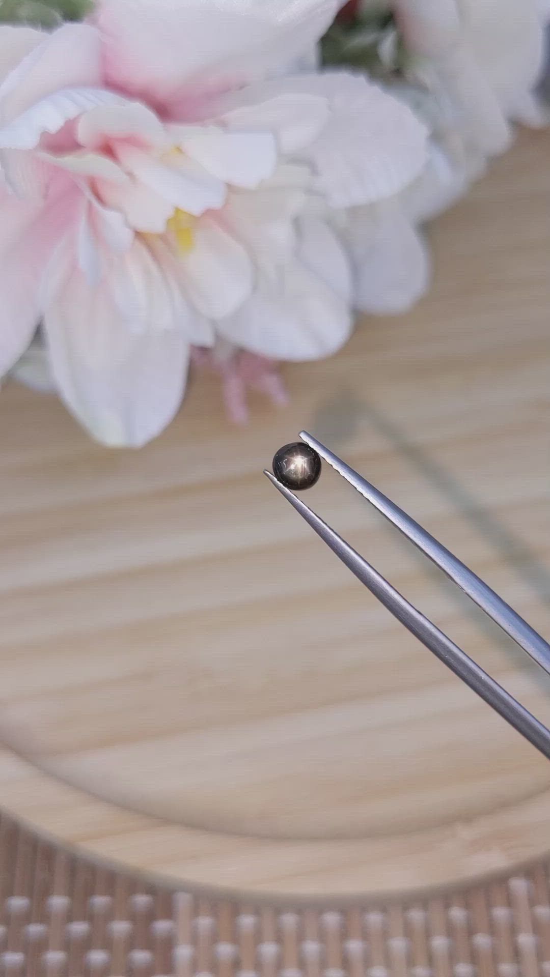 0.48 Ct. Black Star Sapphire from Ceylon (Sri Lanka) Size Video