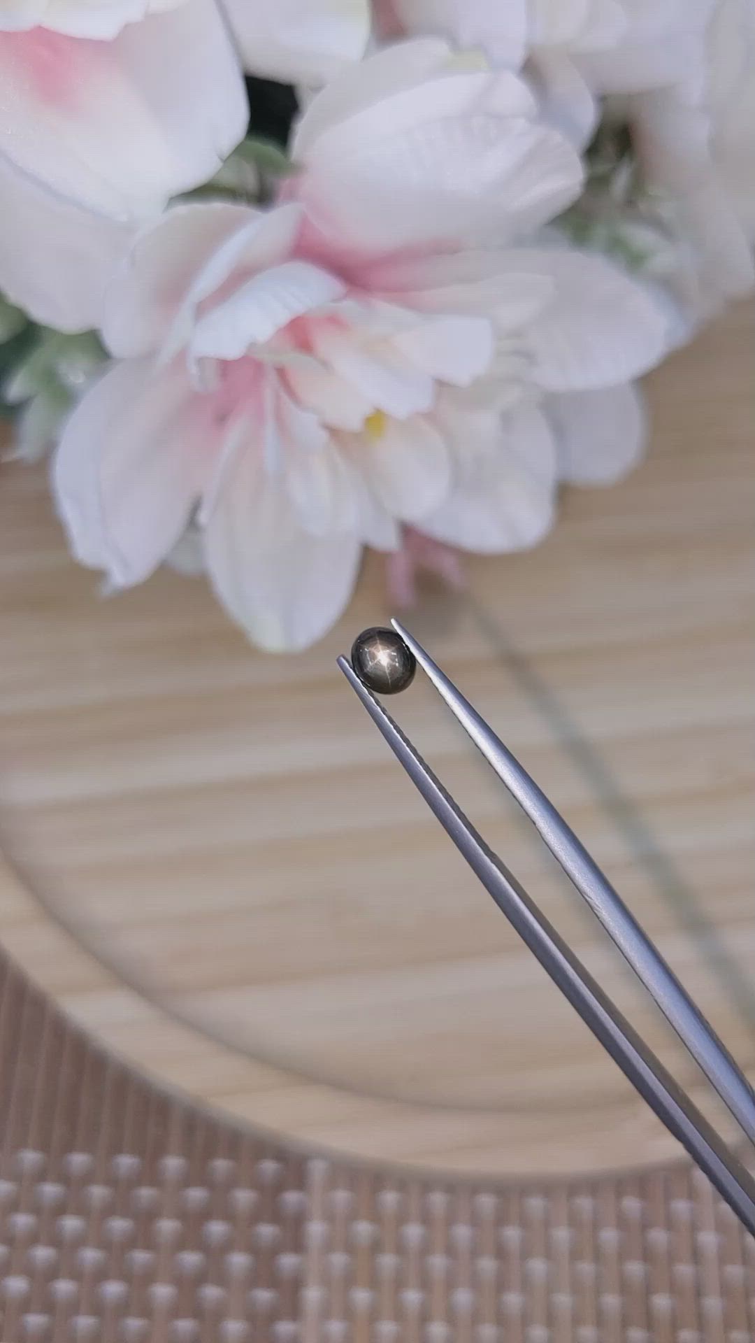 0.73 Ct. Black Star Sapphire from Ceylon (Sri Lanka) Size Video