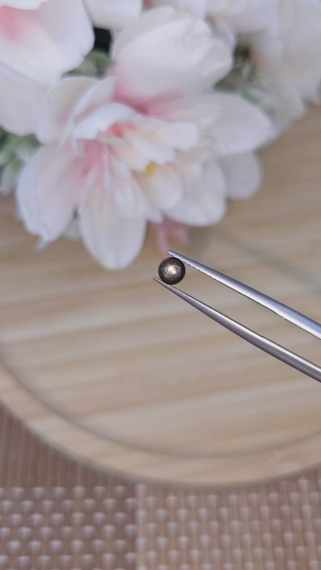 0.48 Ct. Black Star Sapphire from Ceylon (Sri Lanka) Size Video