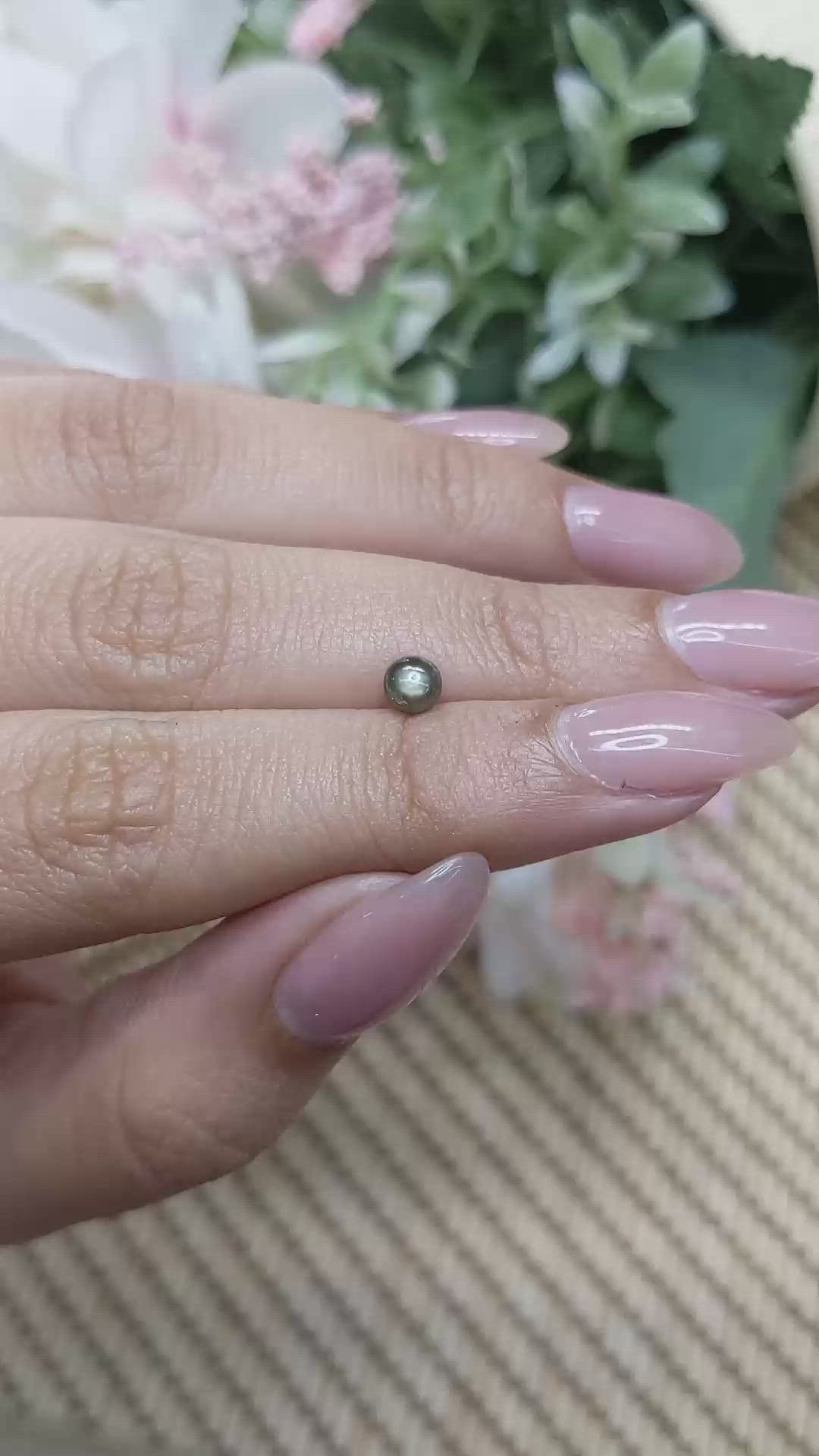 0.74 Ct. Greenish Brown Star Sapphire from Ceylon (Sri Lanka) Size Video
