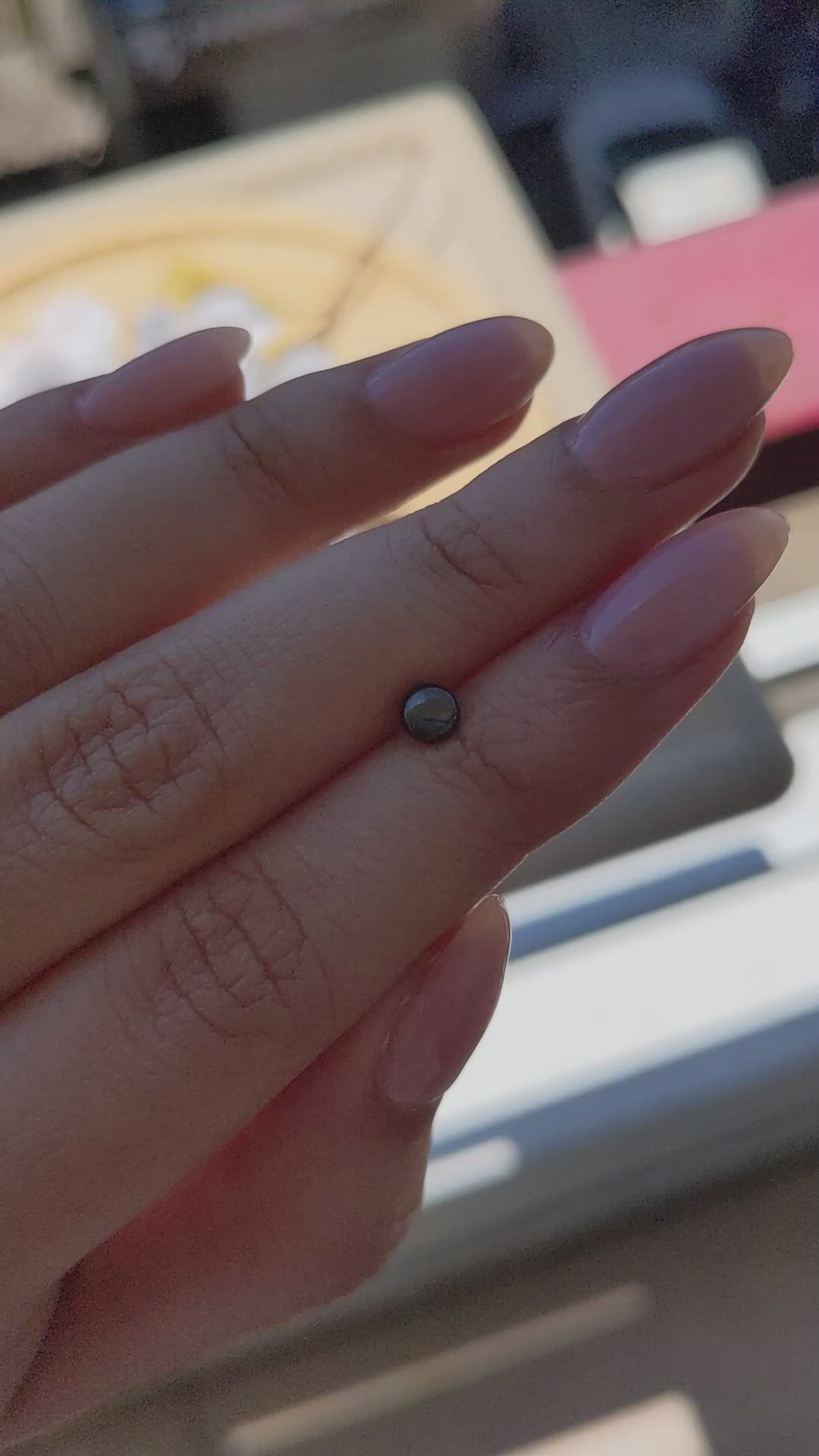 0.53 Ct. Black Star Sapphire from Ceylon (Sri Lanka) Size Video