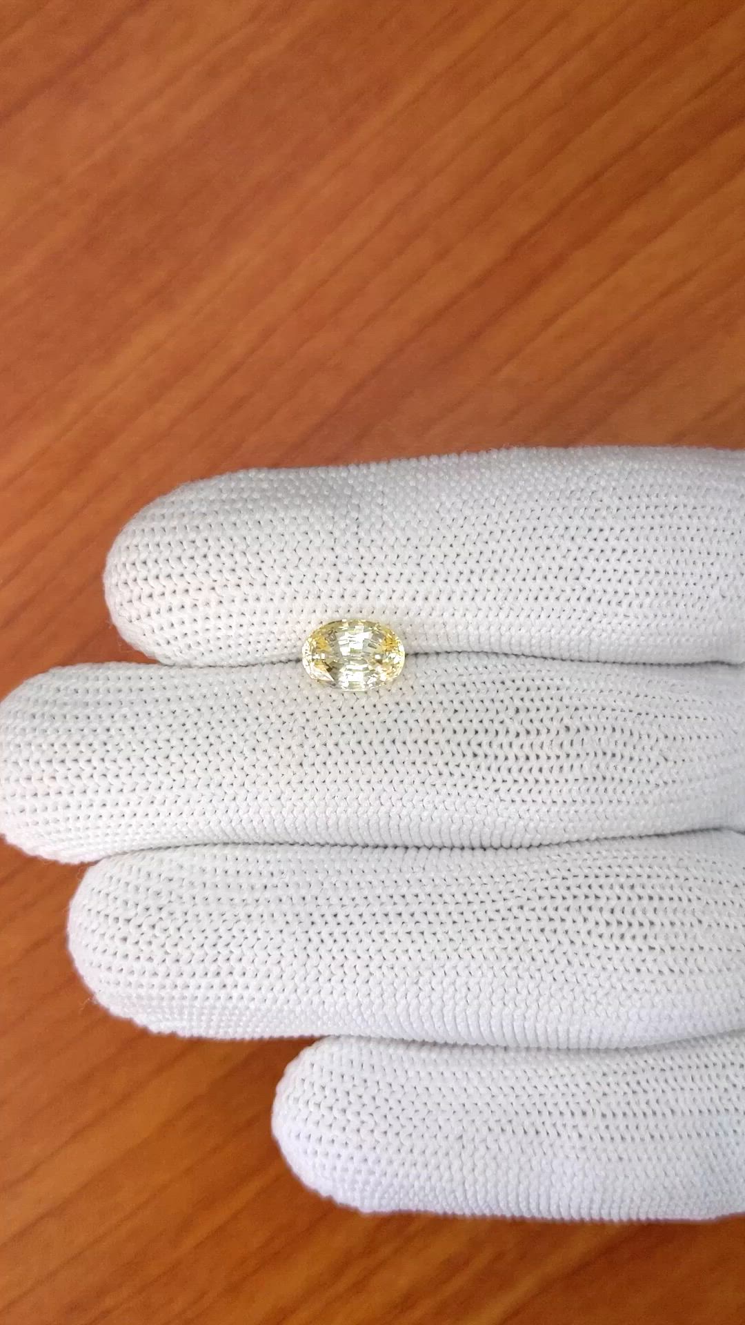 2.12 Ct. Yellow Sapphire from Ceylon (Sri Lanka) Size Video