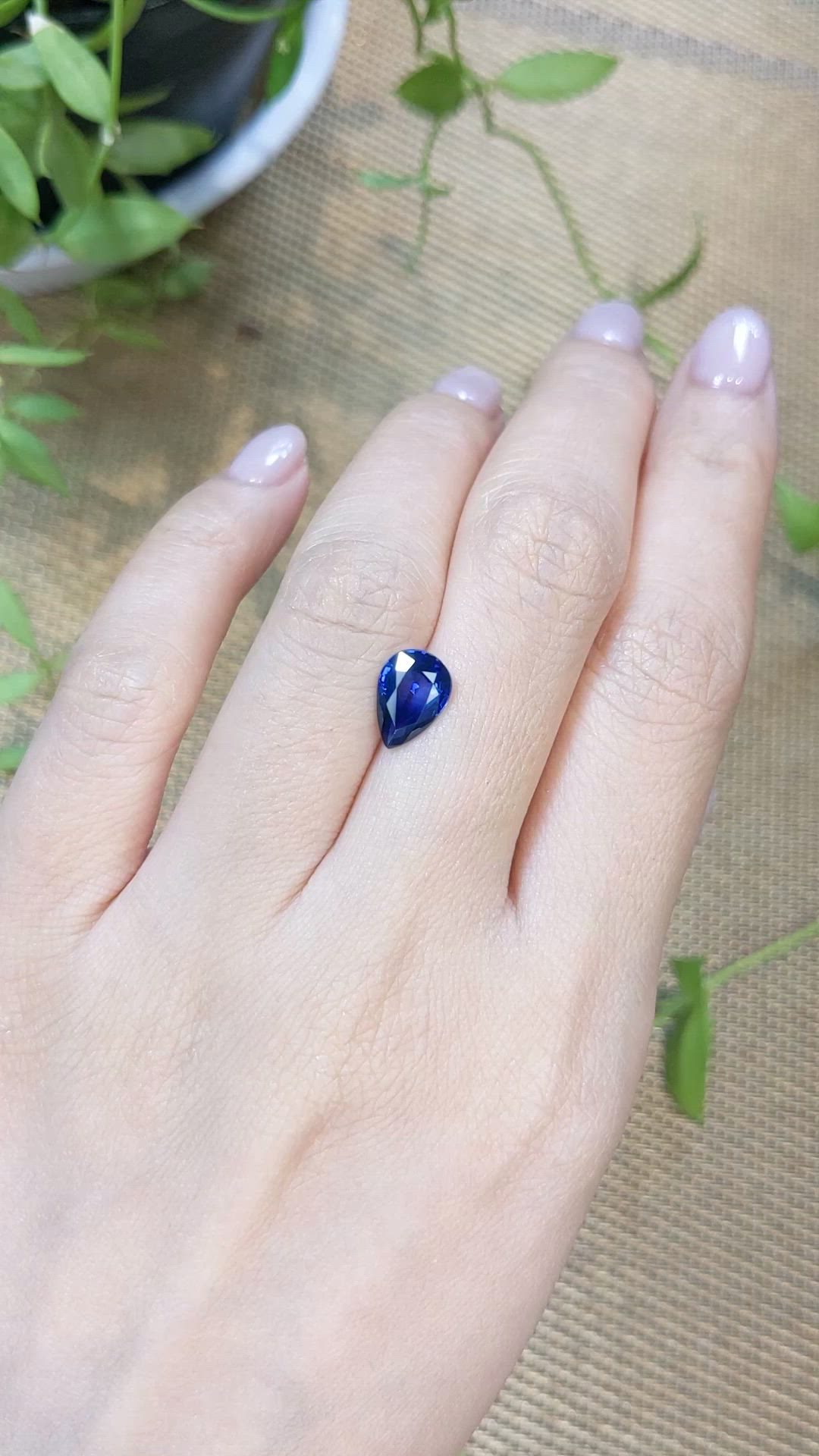 1.87 Ct. Blue Sapphire from Ceylon (Sri Lanka) Size Video