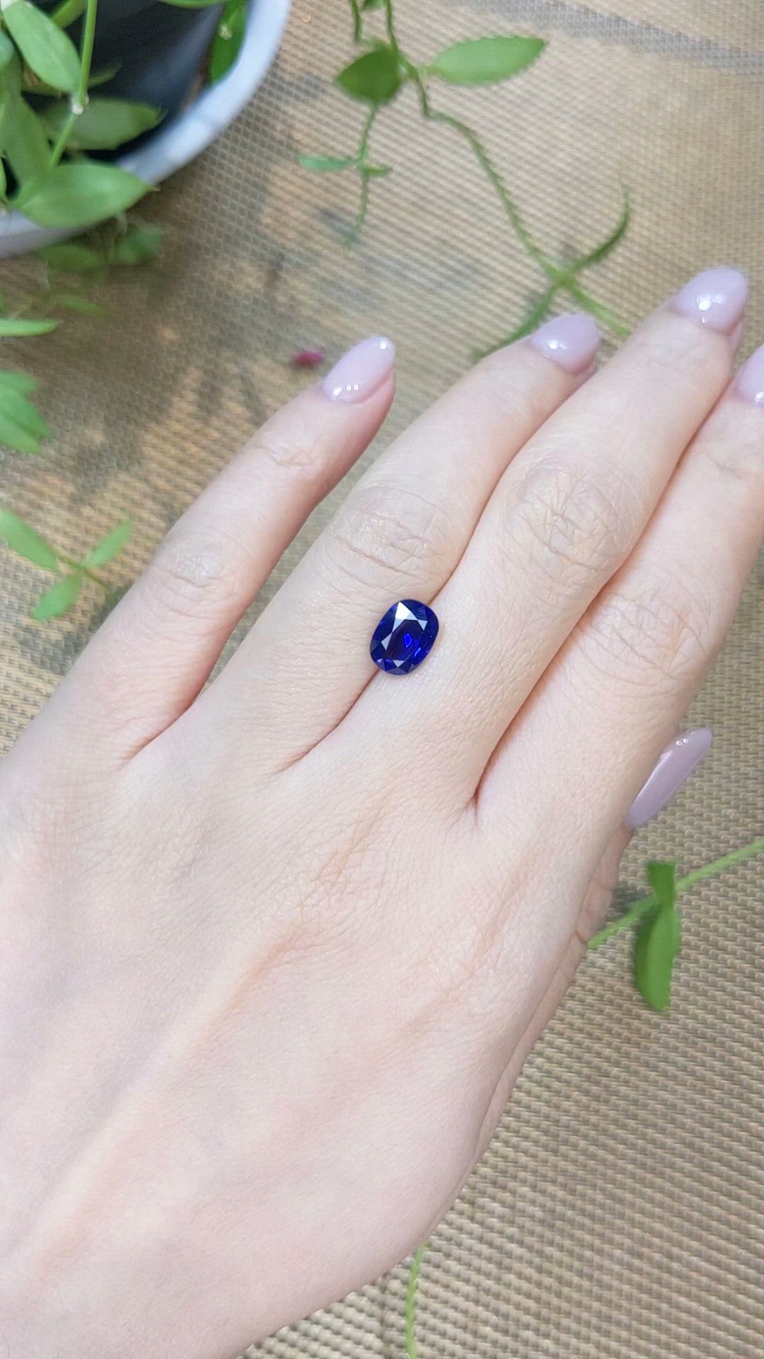 2.38 Ct. Blue Sapphire from Ceylon (Sri Lanka) Size Video
